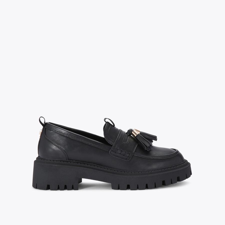 MAGGIE Black Tassel Flat Loafer by KG KURT GEIGER