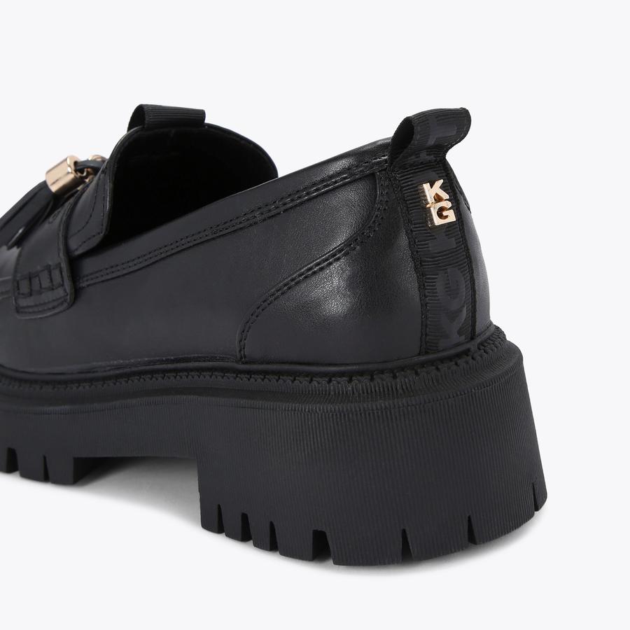 MAGGIE Black Tassel Flat Loafer by KG KURT GEIGER
