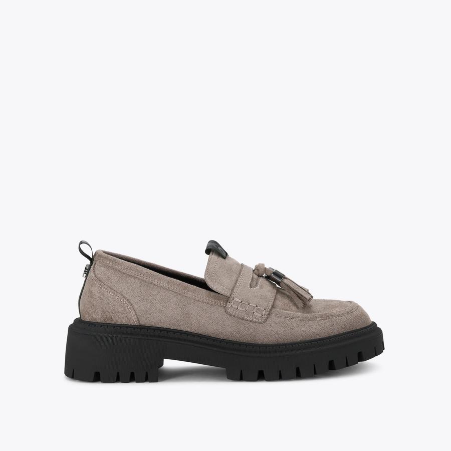 MAGGIE Taupe Suedette Loafers by KG KURT GEIGER