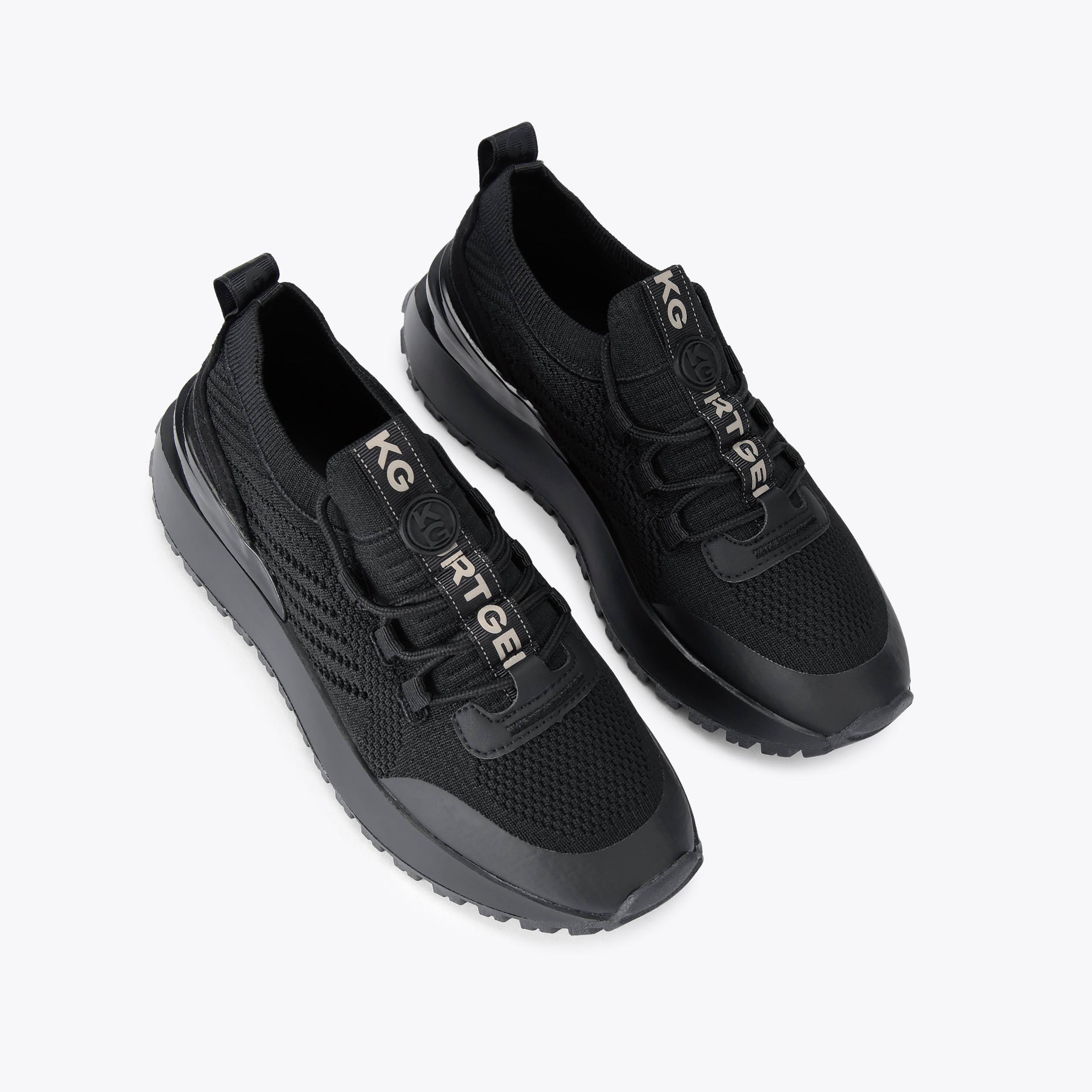 LUX Black Knitted Sneaker by KG KURT GEIGER