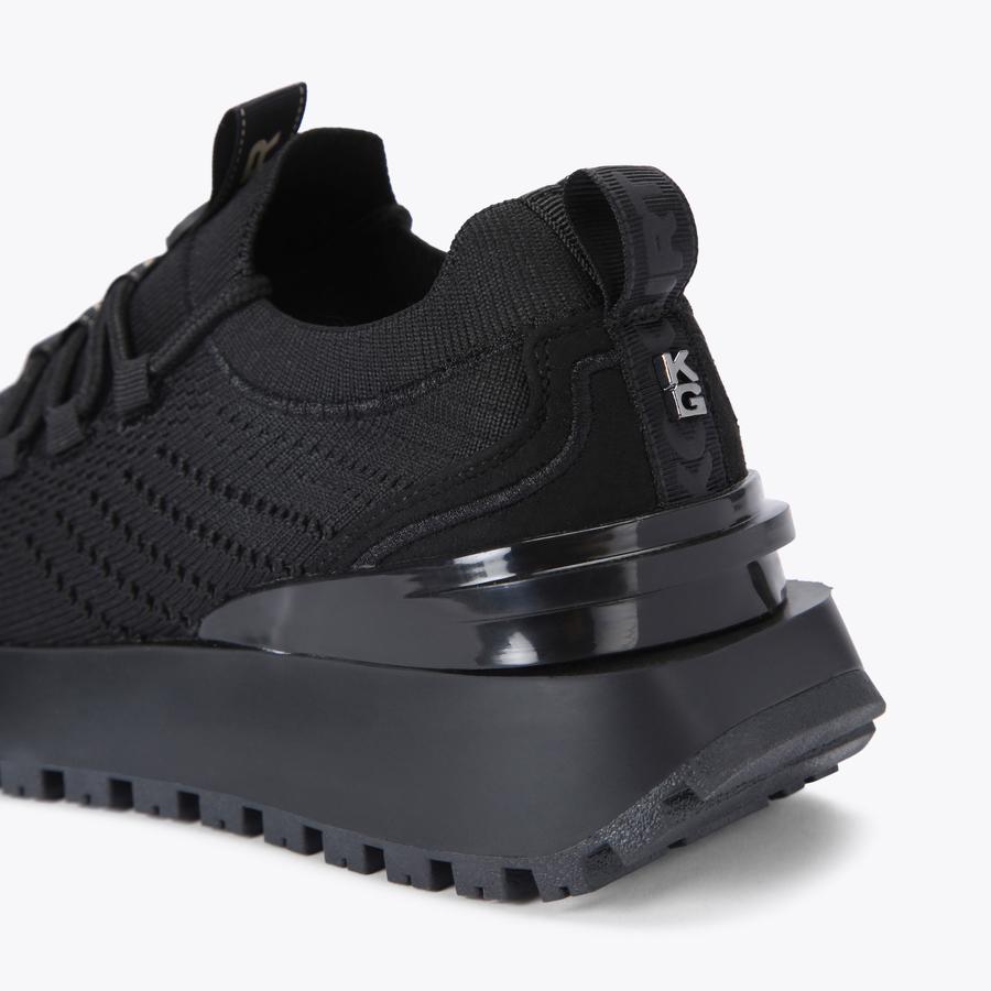 LUX Black Knitted Sneaker by KG KURT GEIGER