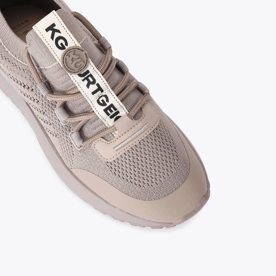 LUX Taupe Knitted Sneaker by KG KURT GEIGER LUX Taupe Knitted Sneaker by KG KURT GEIGER