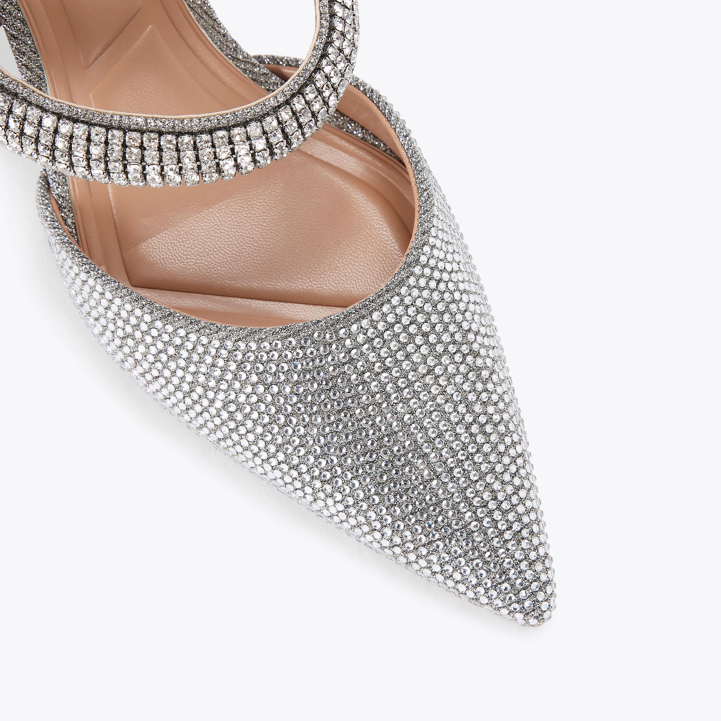 AMALFI COURT Glitter Silver Heels by CARVELA