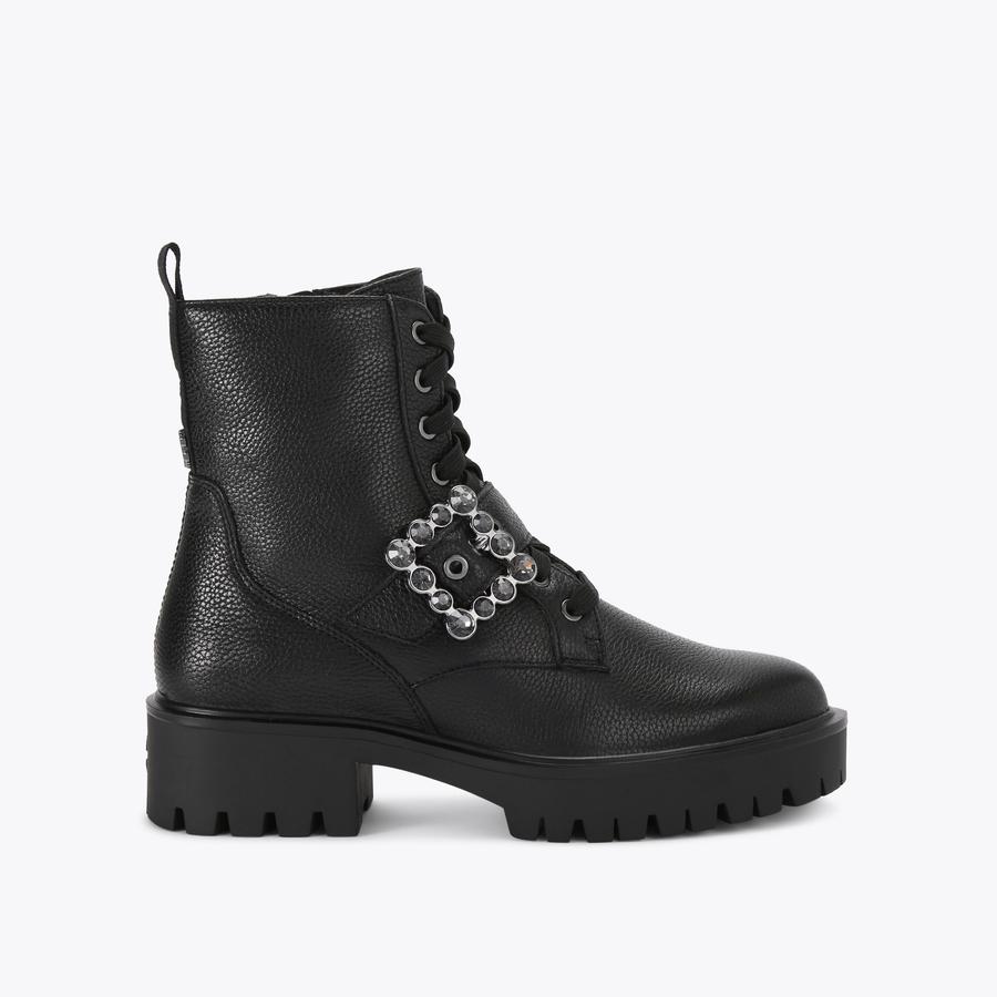 OPULENT ANKLE Black Leather Ankle Boot by CARVELA