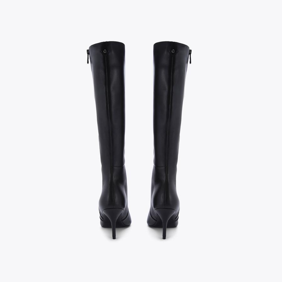 RUNWAY KNEE HIGH Black Leather Knee High Boots by CARVELA
