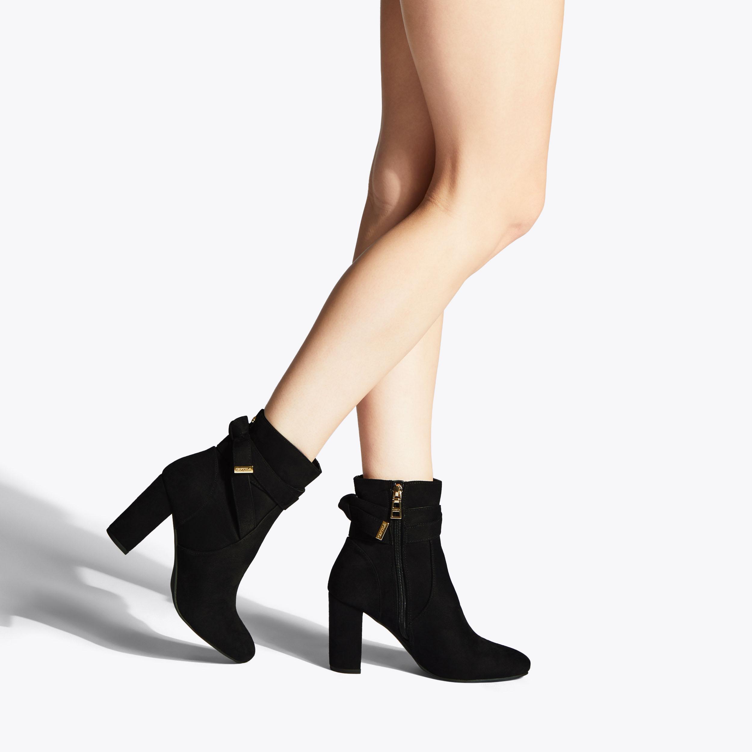 TEMPT Black Microsuede Heeled Boots by CARVELA