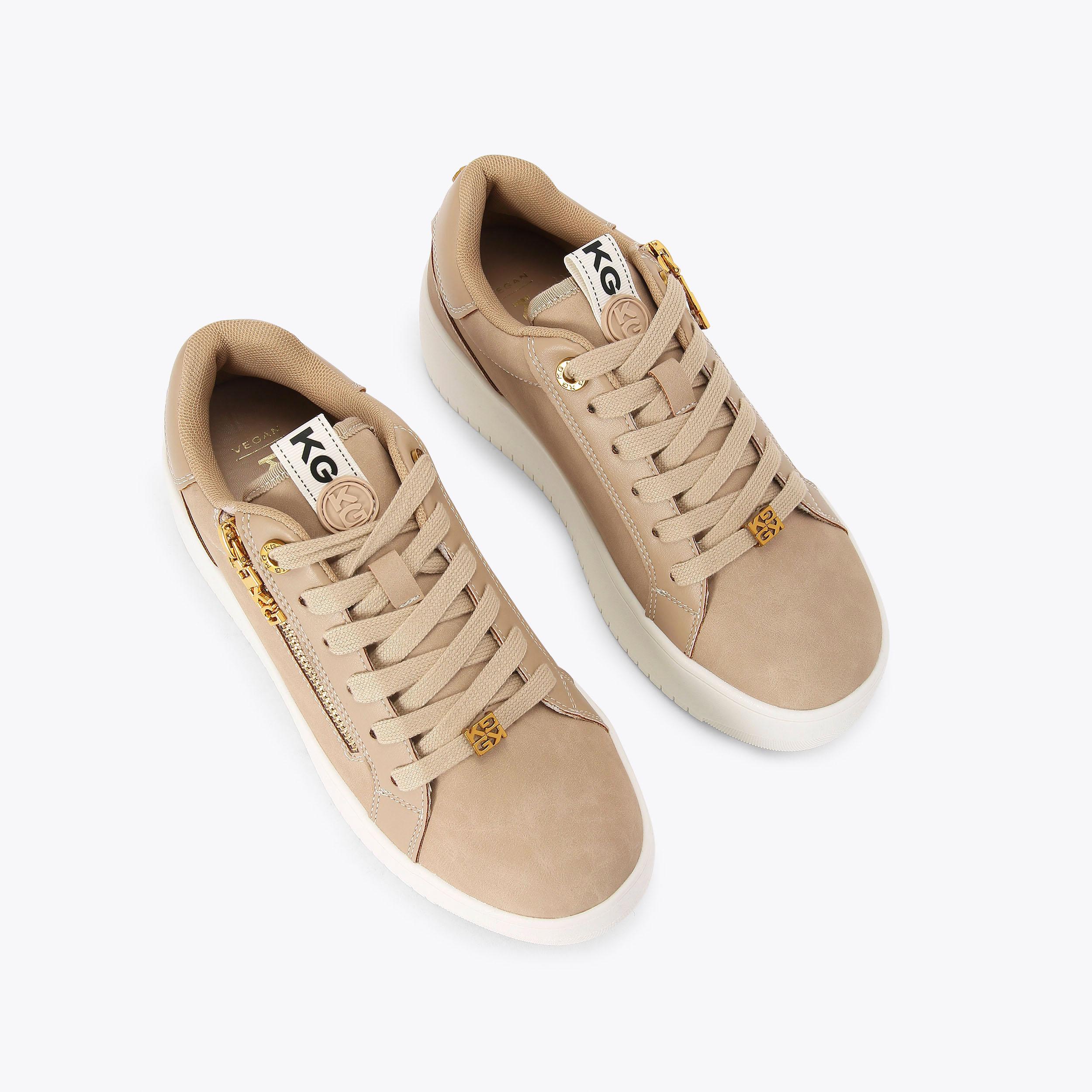 LESLIE SIDE ZIP Camel Zip Sneaker by KG KURT GEIGER