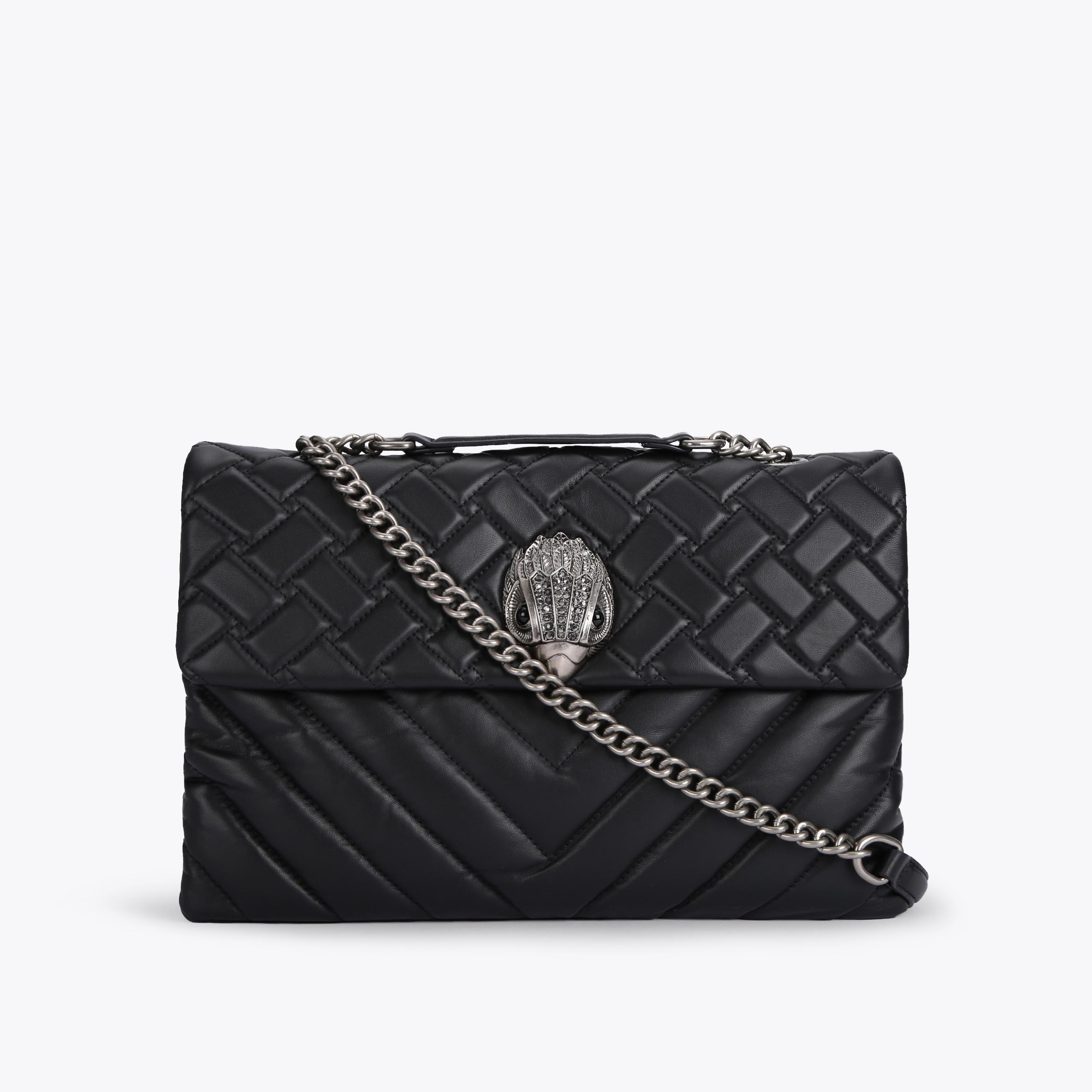 LTHR XXL KENSINGTON BAG Black Quilted Leather Oversized Bag by KURT GEIGER LONDON