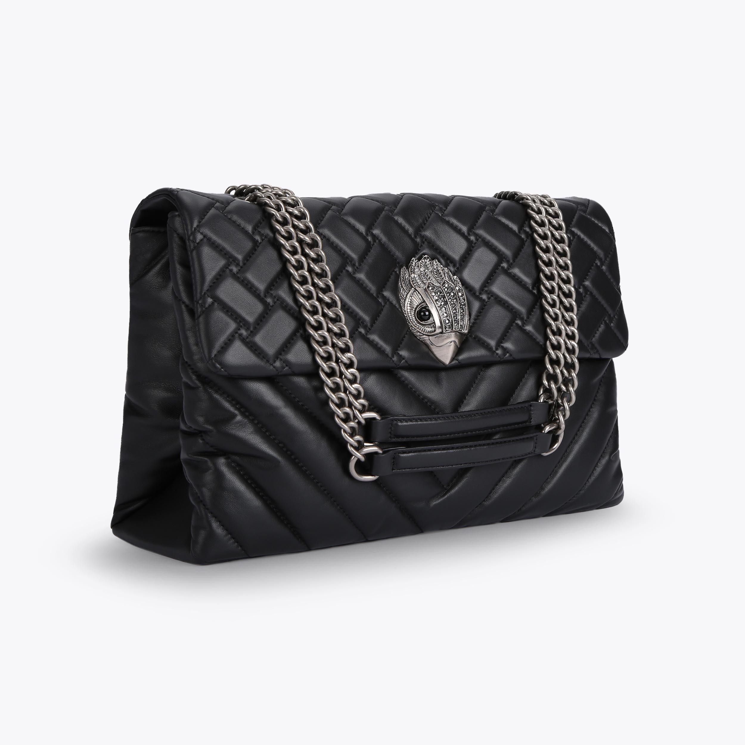 LTHR XXL KENSINGTON BAG Black Quilted Leather Oversized Bag by KURT GEIGER LONDON