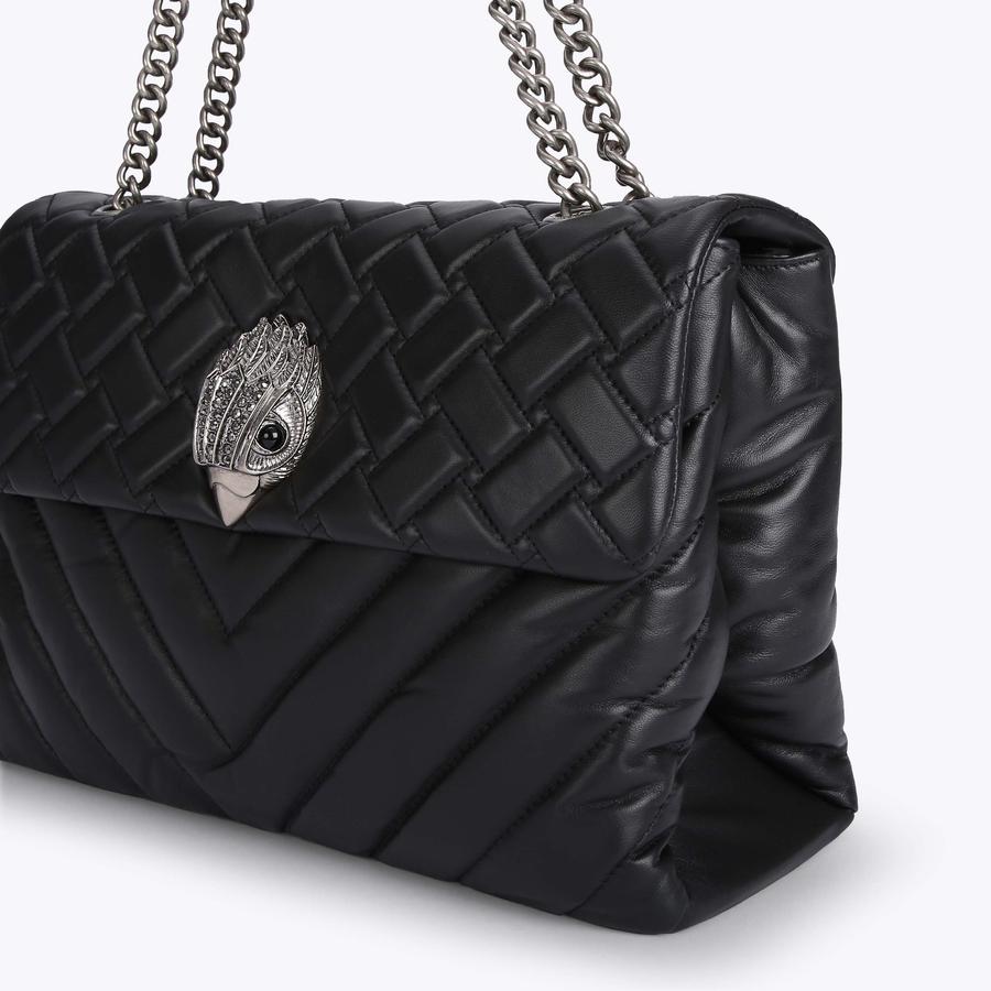 LTHR XXL KENSINGTON BAG Black Quilted Leather Oversized Bag by KURT GEIGER LONDON