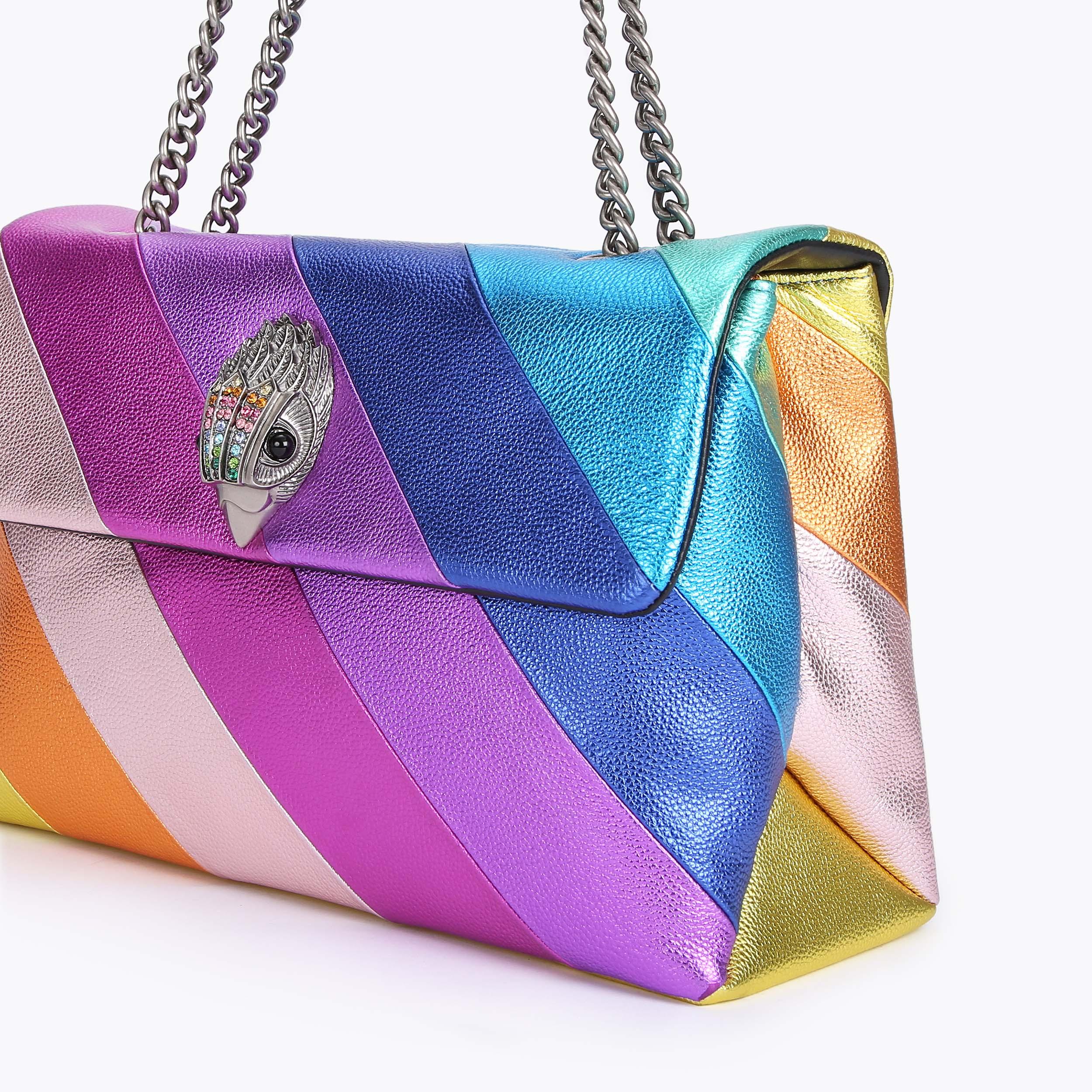 LTHR XXL KENSINGTON BAG Extra Large Rainbow Leather Shoulder Bag by