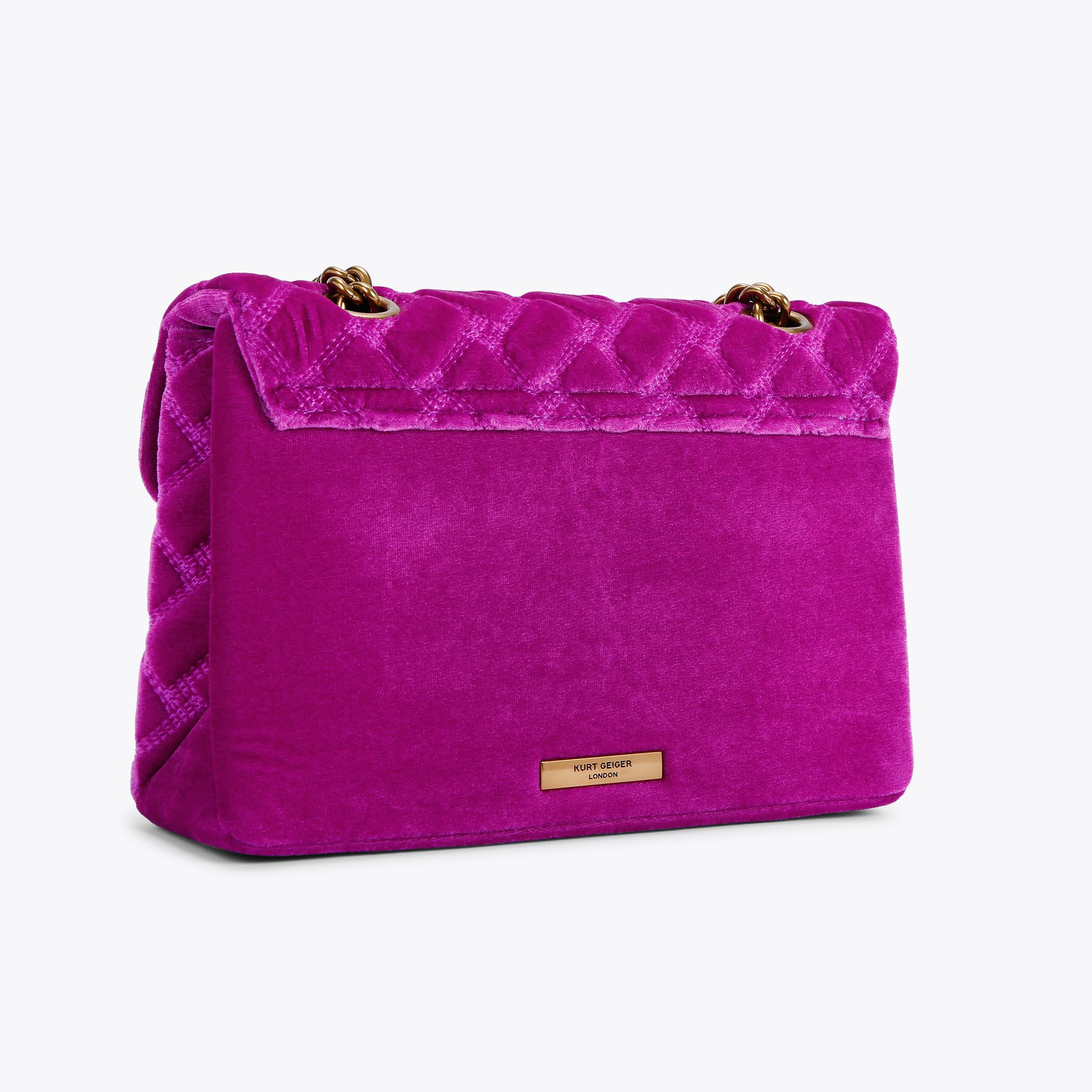 VELVET KENSINGTON BAG Velvet Quilted Kensington Cross Body by KURT GEIGER LONDON