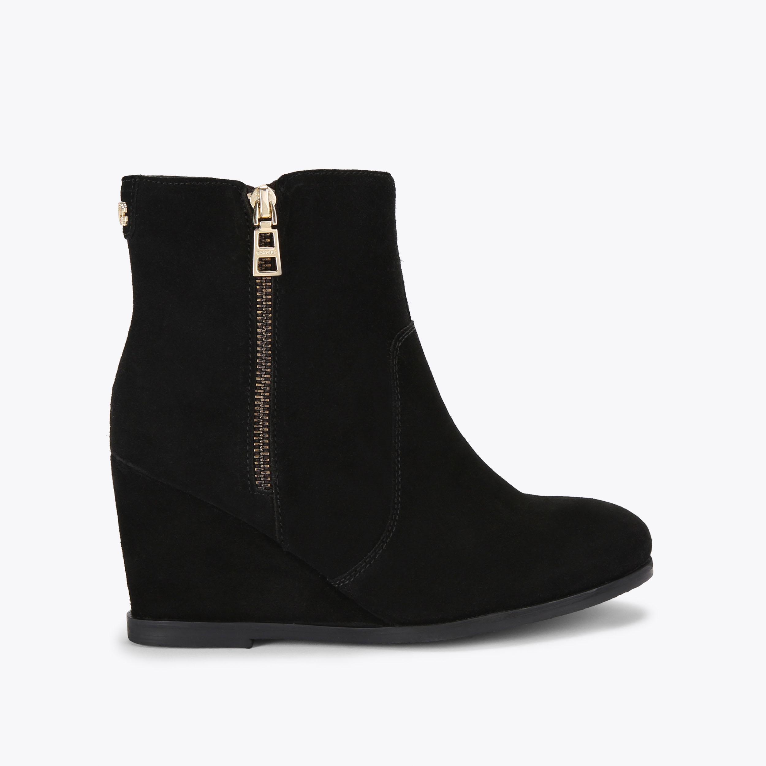 Ladies black 2024 wedge boots