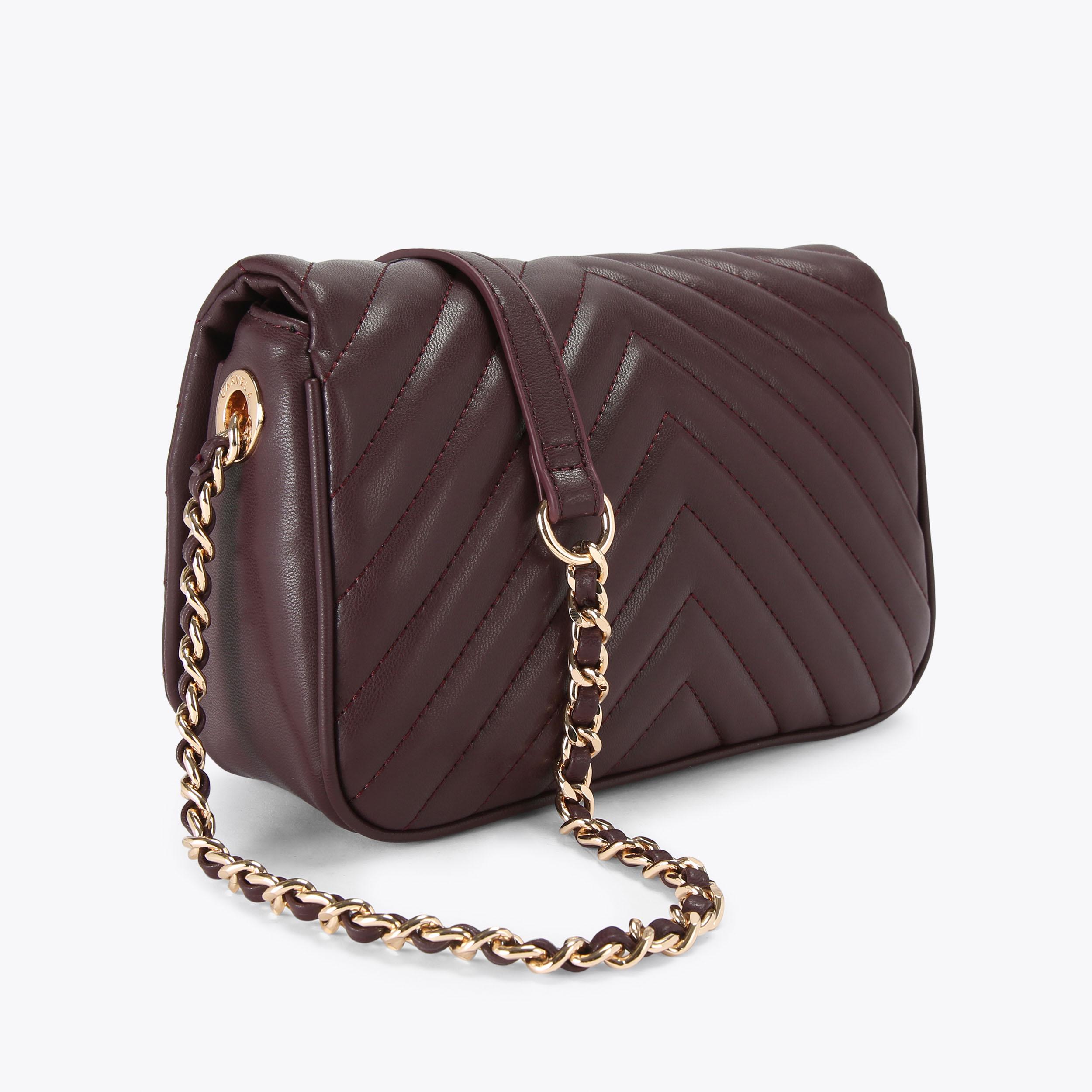 LOLA SHOULDER BAG Wine Flap Over Bag by CARVELA