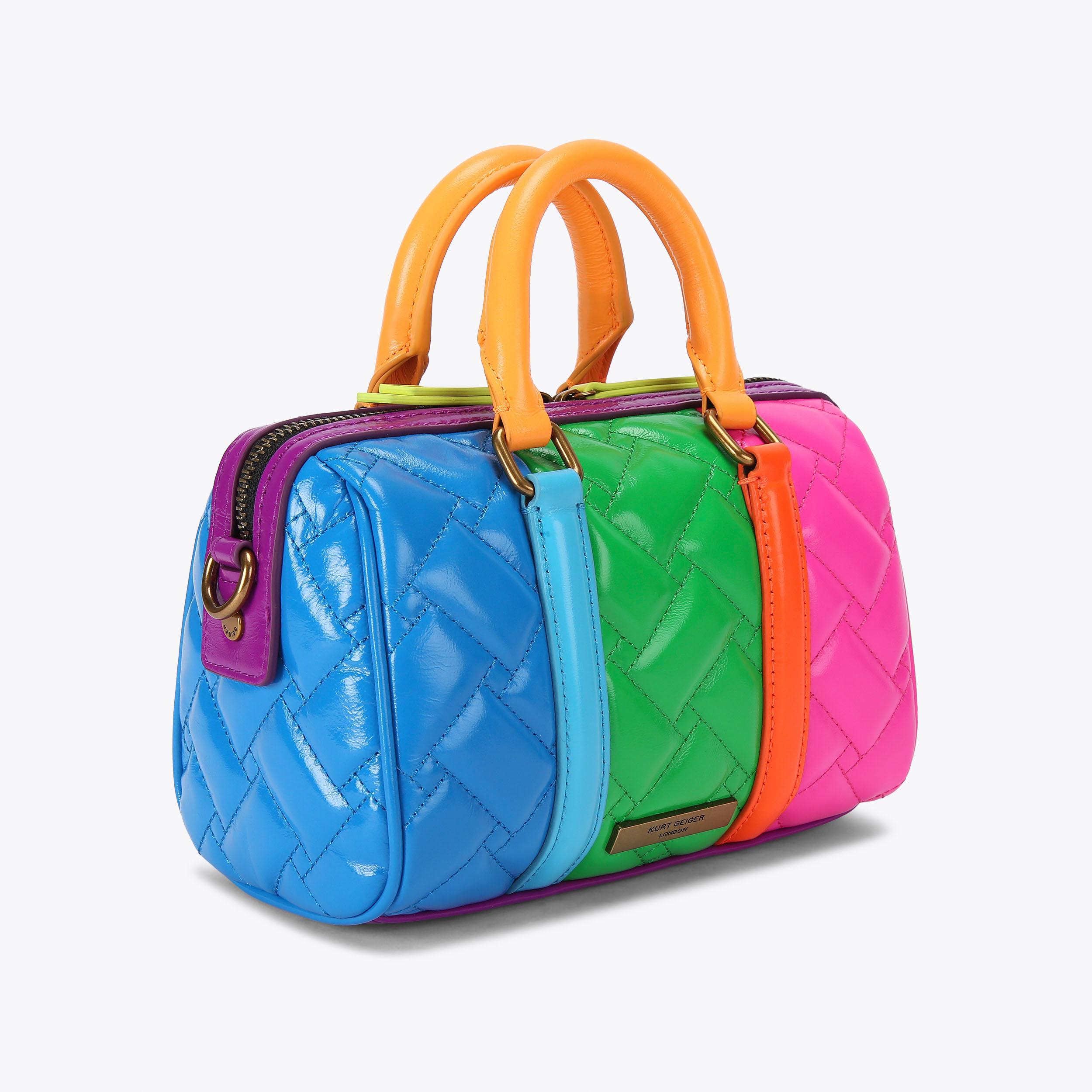 KENSINGTON SM BOSTON Neon Rainbow Bowling Bag by KURT GEIGER LONDON