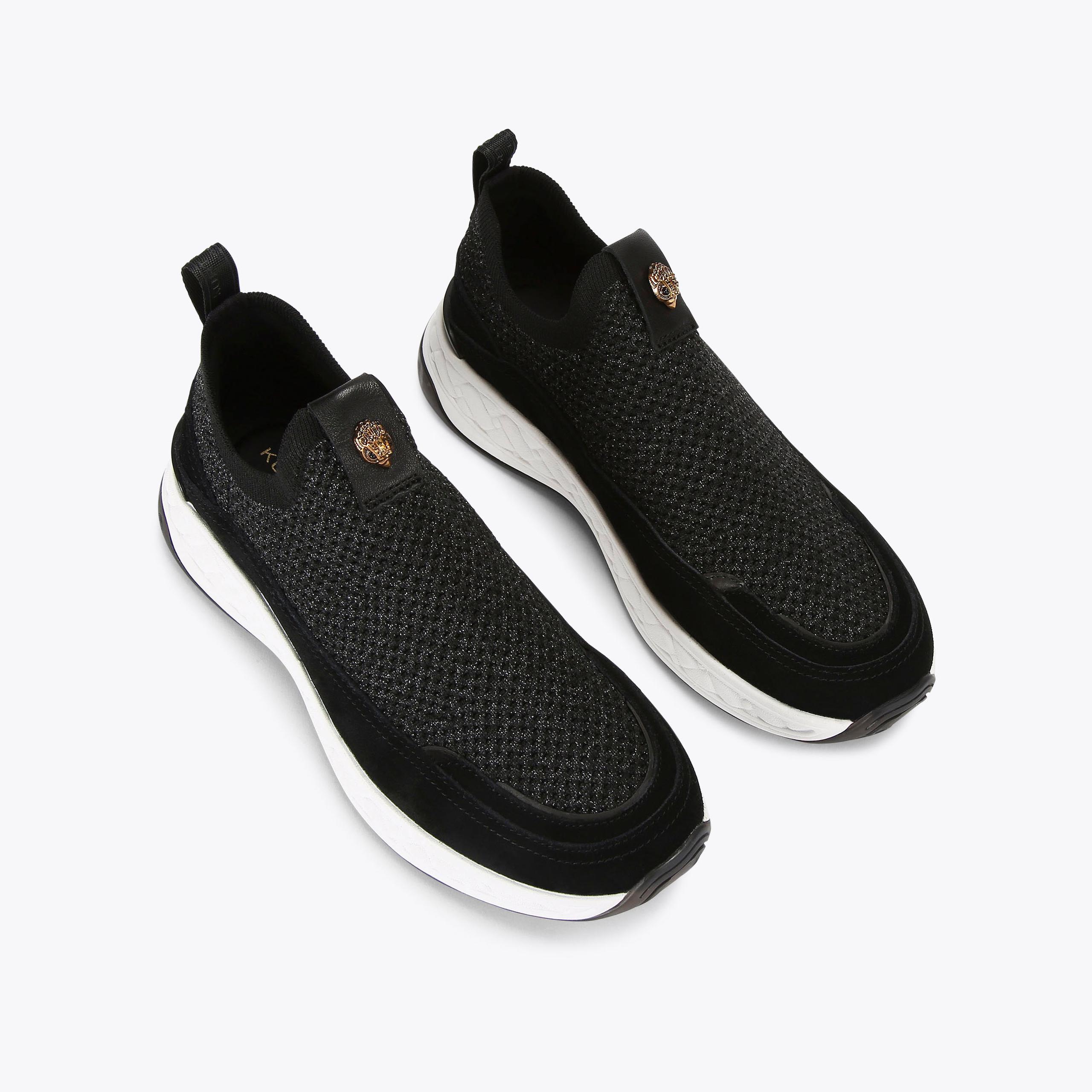 Black slip outlet on sneakers