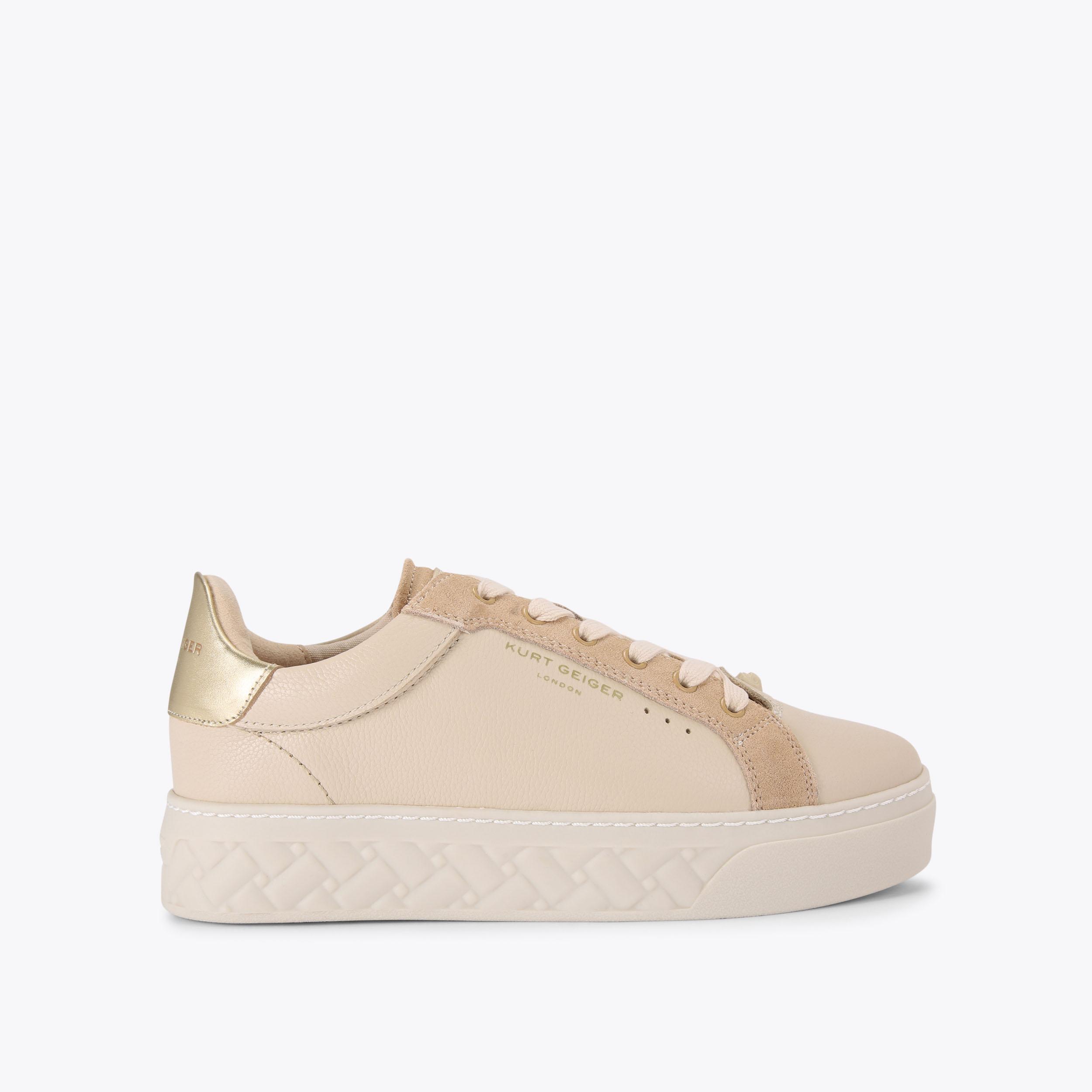 Blush best sale leather sneakers