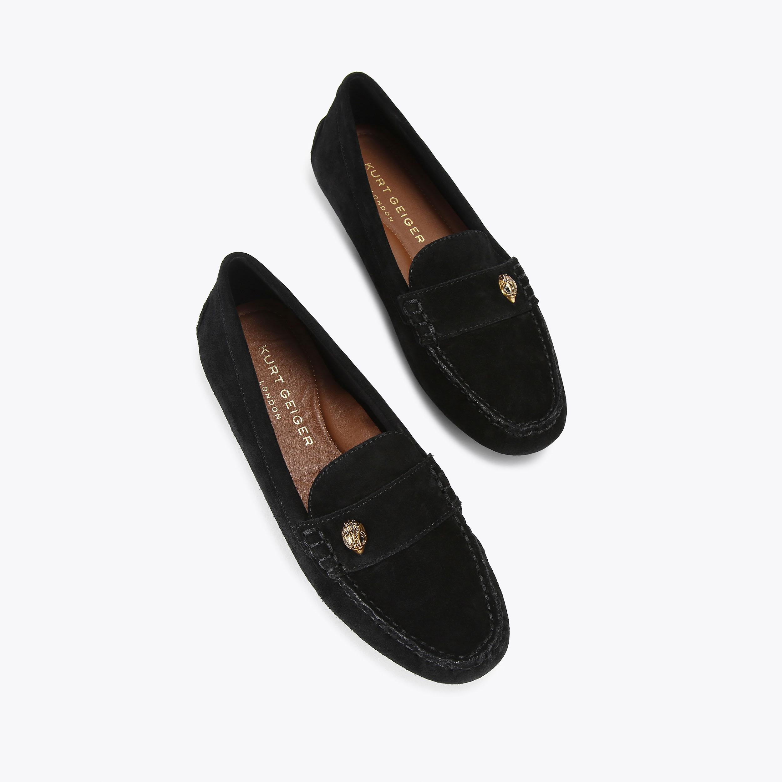 EAGLE DRIVER Black Suede Loafers by KURT GEIGER LONDON