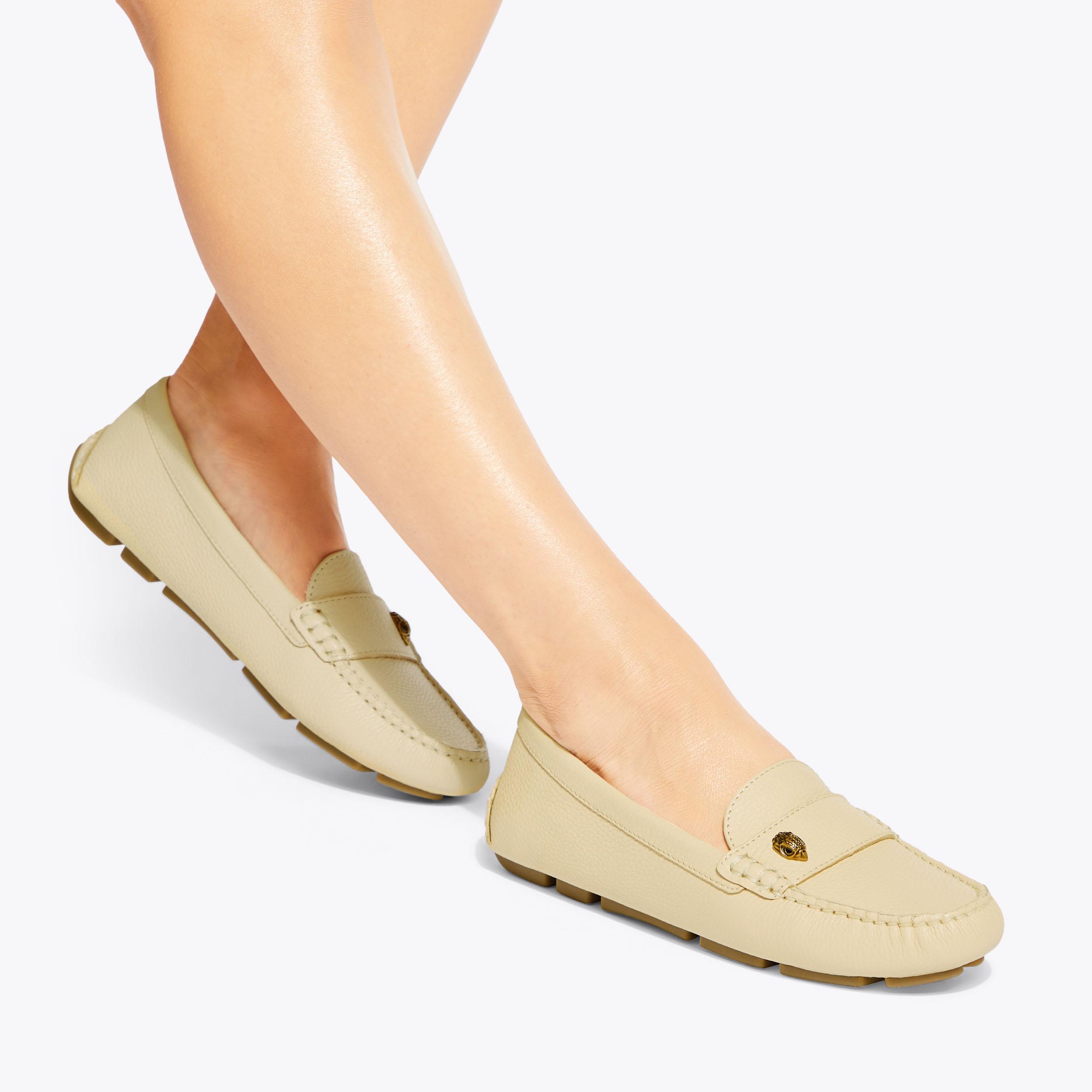 Kurt Geiger London Ali Loafers Cream Leather Embellished Eagle New   Size 45 EAGLE DRIVER Gold Slip On Loafer by KURT GEIGER LONDON main image 3