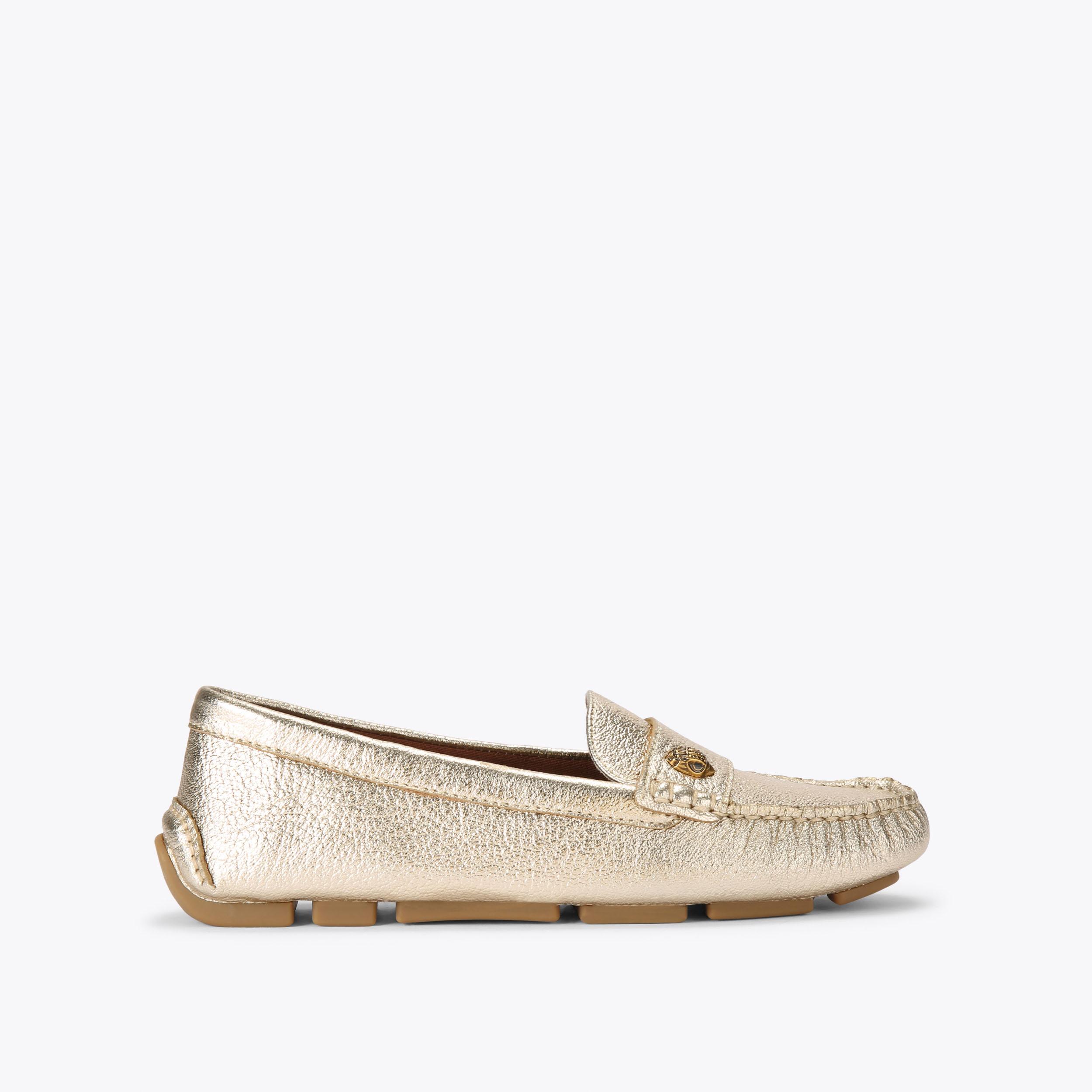 EAGLE DRIVER Gold Slip On Loafer by KURT GEIGER LONDON