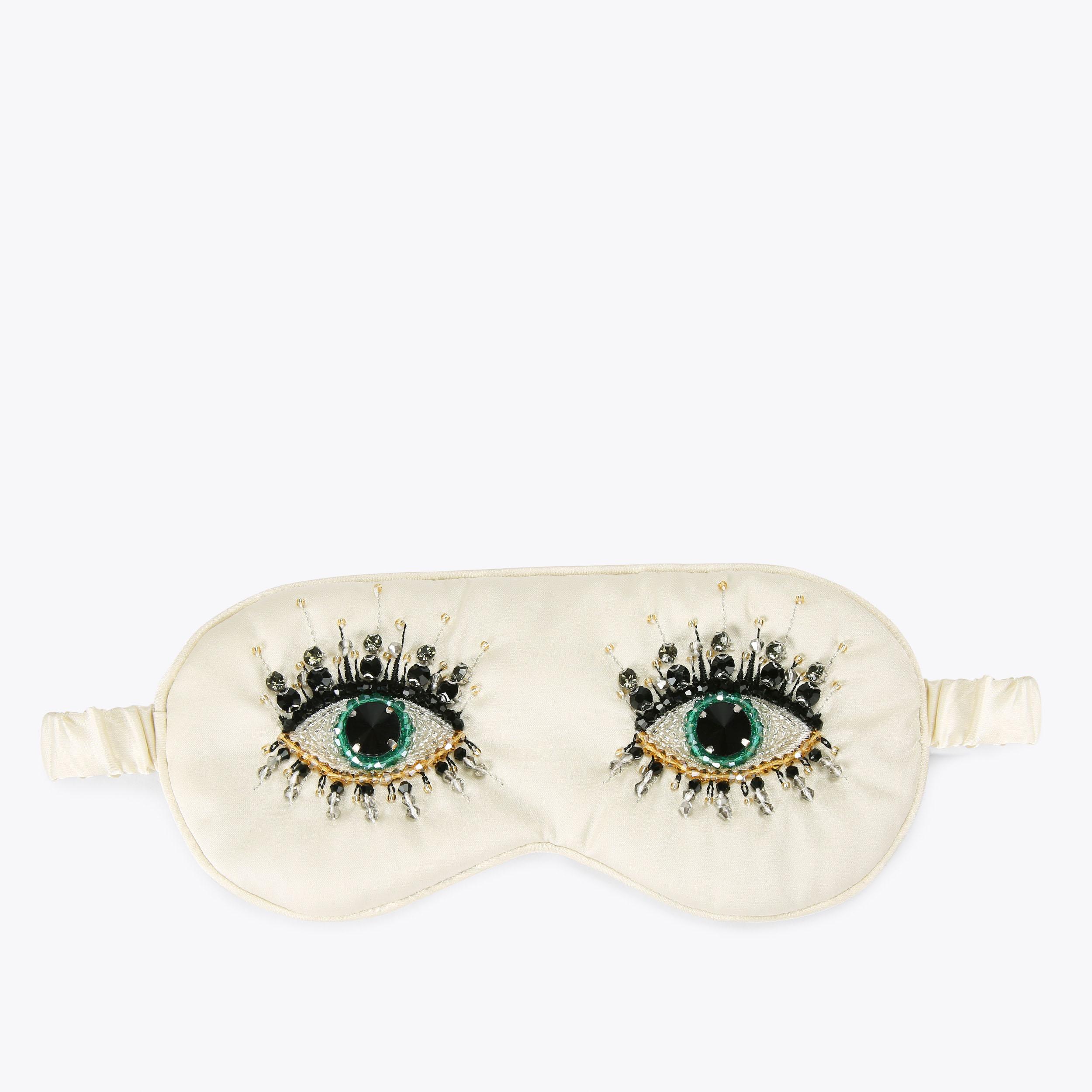 SLEEP MASK Bone Satin Eye Mask by KURT GEIGER LONDON