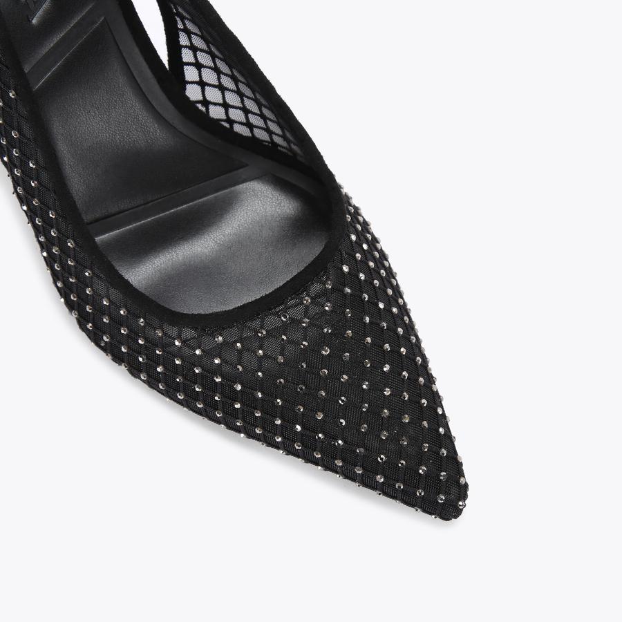 【サイズ交換ＯＫ】 HOTSOX COURT CARVELA by Heels Court Crystal Black テープ・マスキングテープ