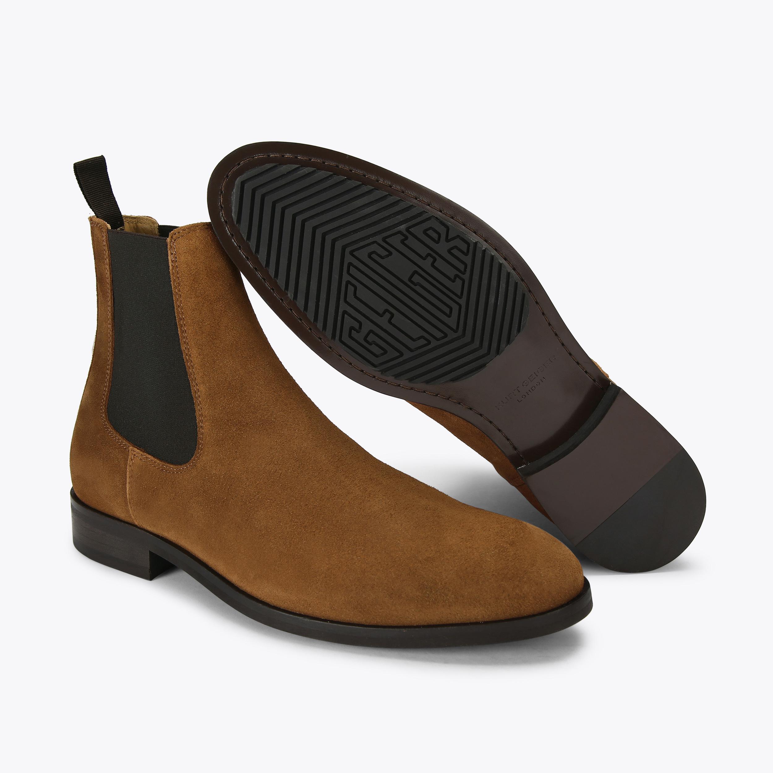 HUNTER CHELSEA Tan Suede Ankle Boot by KURT GEIGER LONDON
