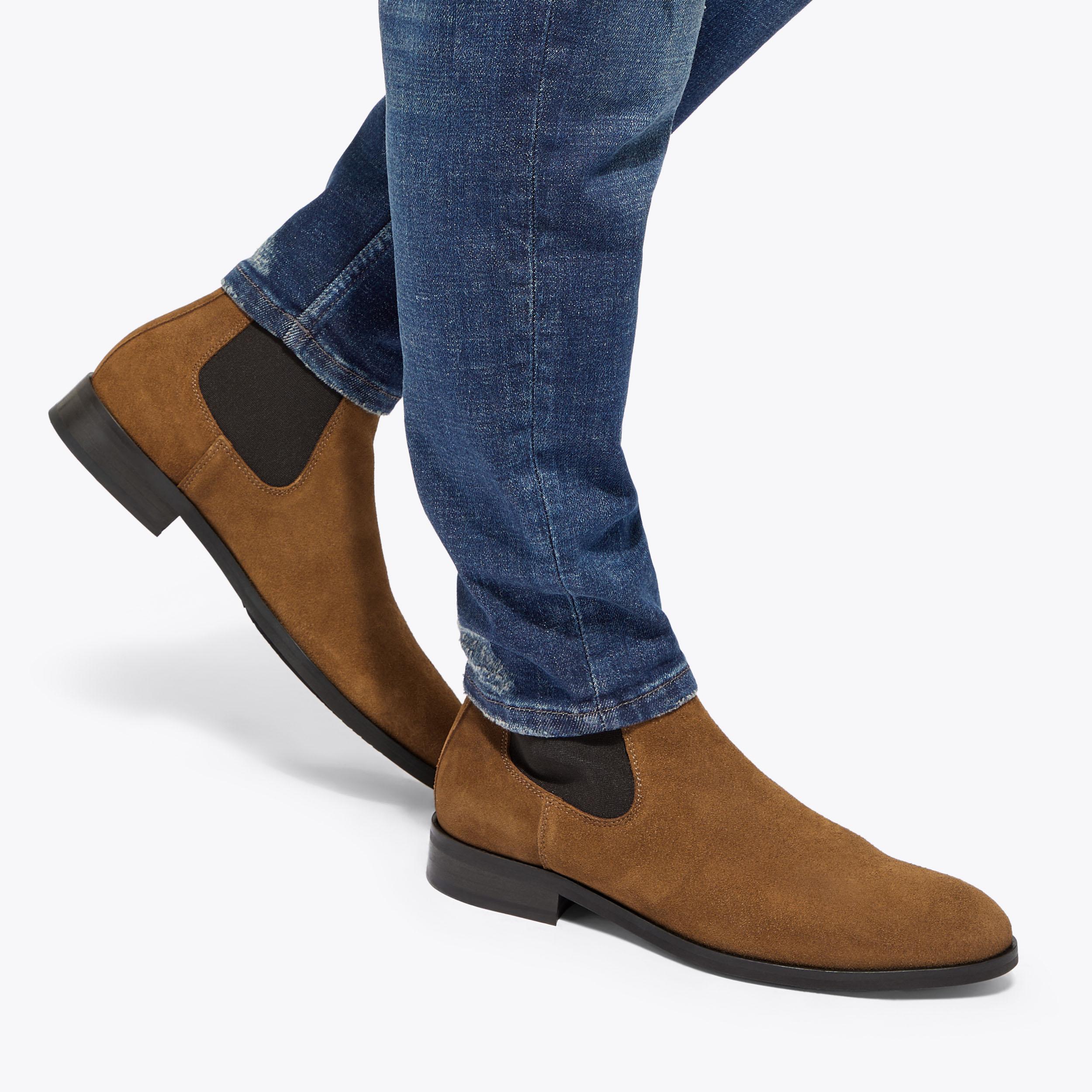 HUNTER CHELSEA Tan Suede Ankle Boot by KURT GEIGER LONDON