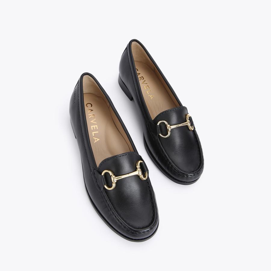 CLICK Black Leather Loafers by CARVELA COMFORT