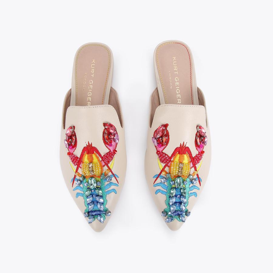 OTTER Flat Slip On Rainbow Lobster Mules by KURT GEIGER LONDON