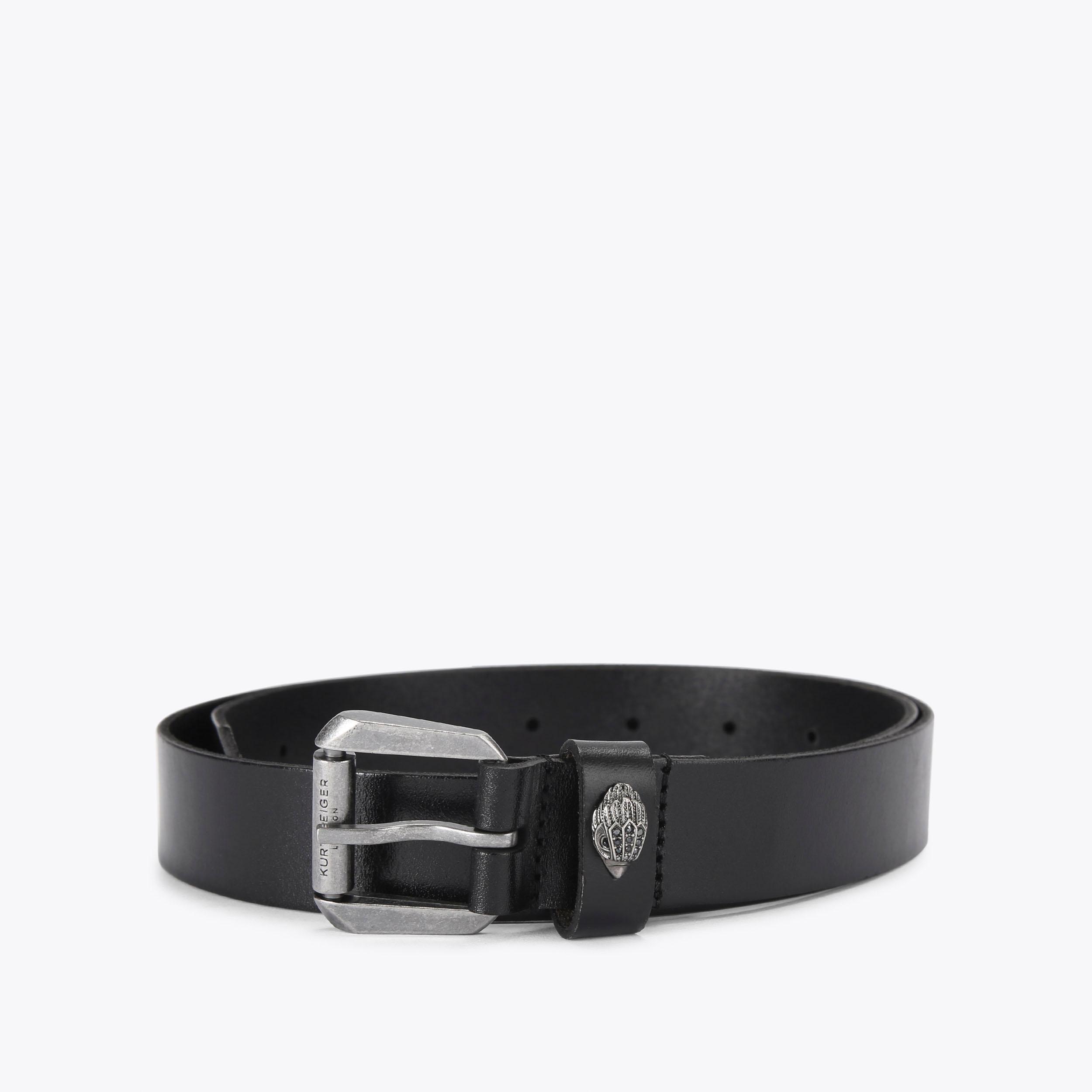 SMOOTH 30 KENSINGTON BELT Black Quilted Belt by KURT GEIGER LONDON