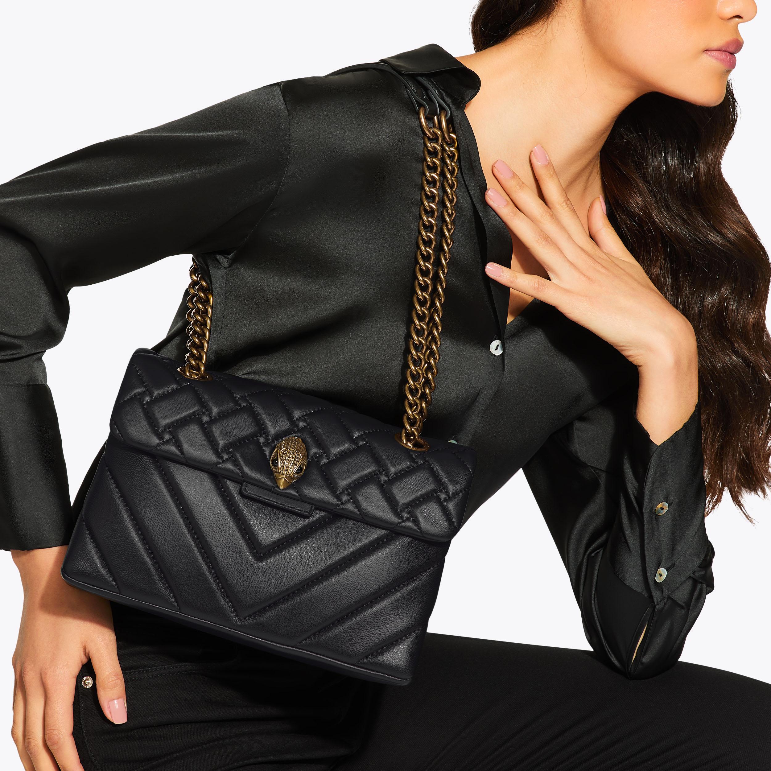 LEATHER KENSINGTON X BAG Black Quilted Leather Kensington Bag by