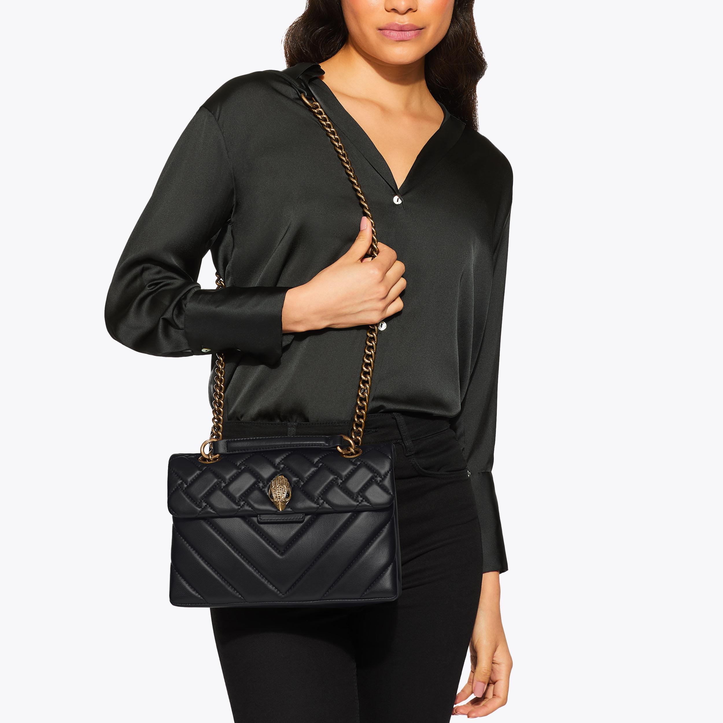 LEATHER KENSINGTON X BAG Black Quilted Leather Kensington Bag by