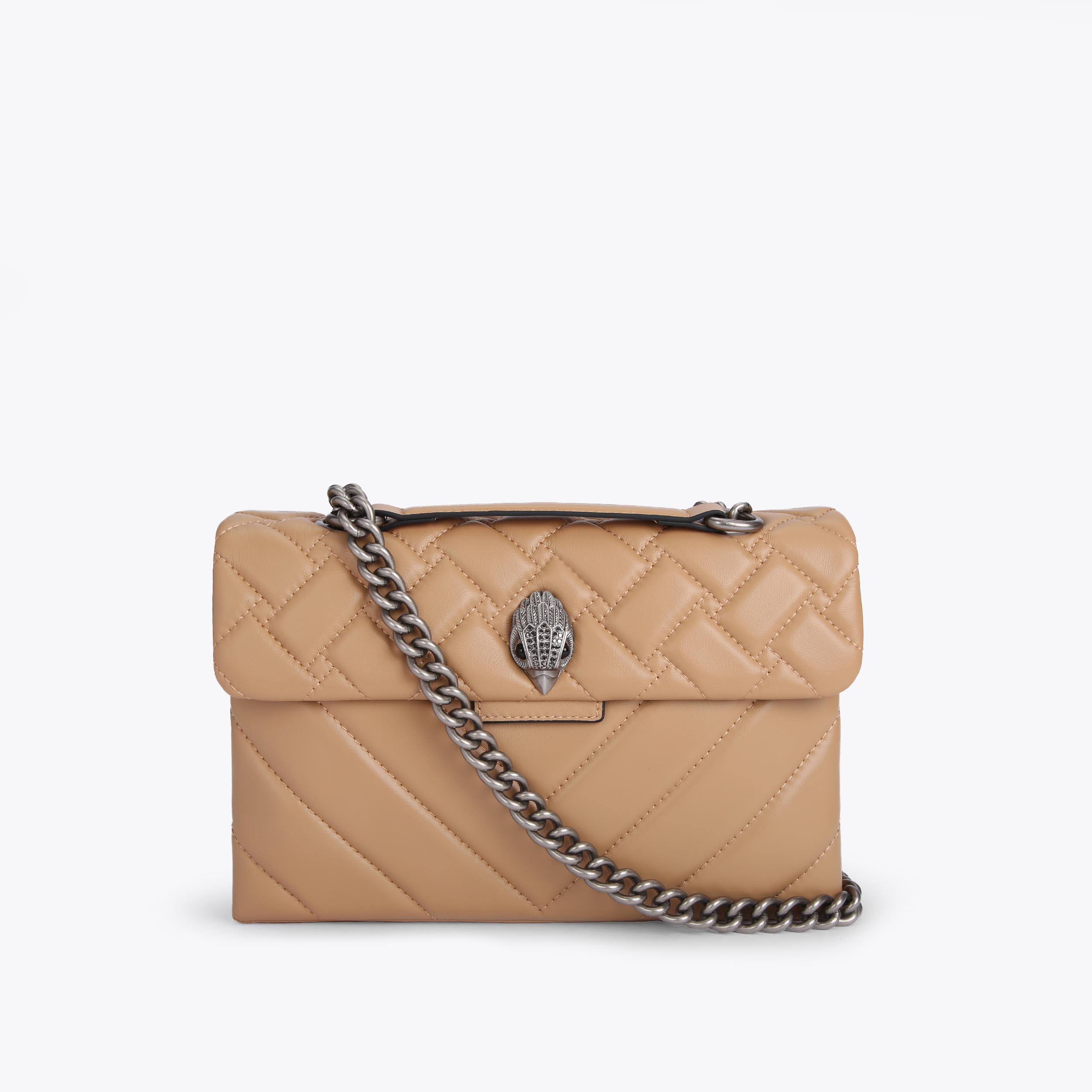 LEATHER KENSINGTON X BAG Camel Leather Shoulder Bag by KURT GEIGER