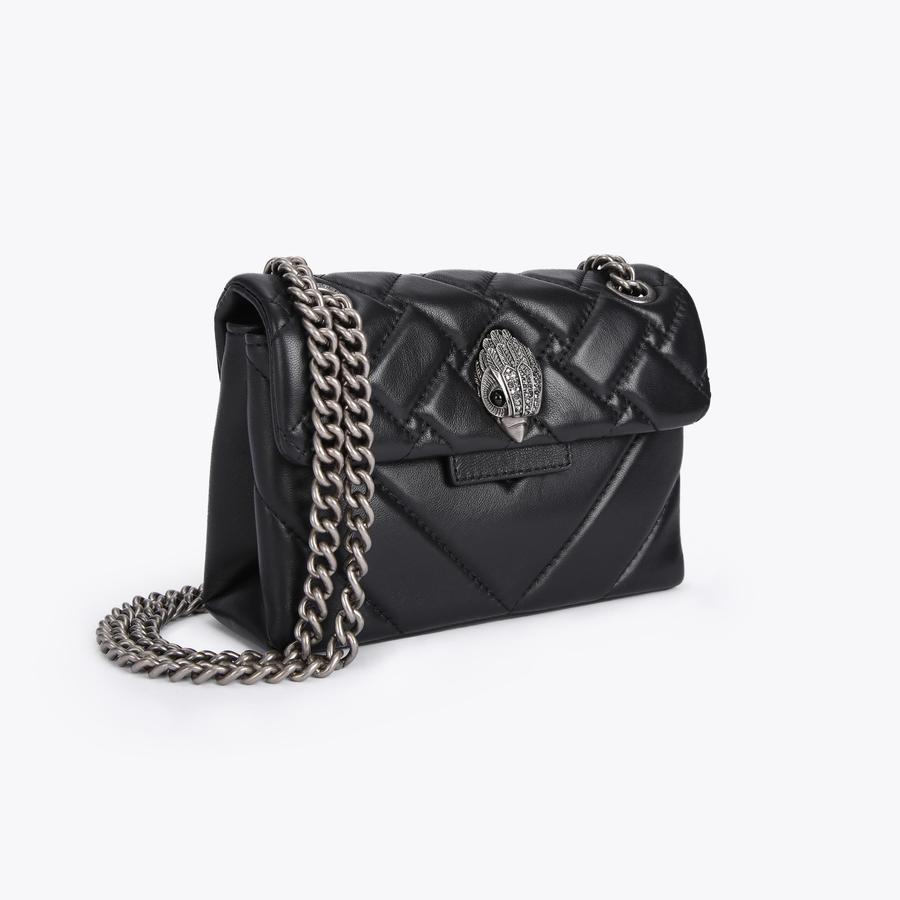 MINI KENSINGTON X BAG Black Quilted Leather Mini Bag by KURT GEIGER LONDON