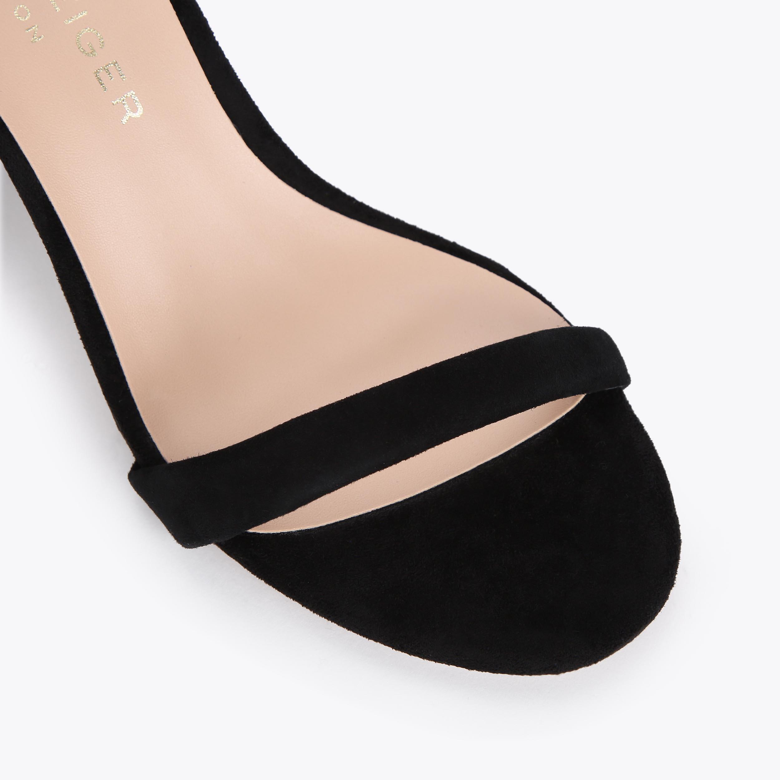 LANGLEY Black Suede Heel Sandals by KURT GEIGER LONDON