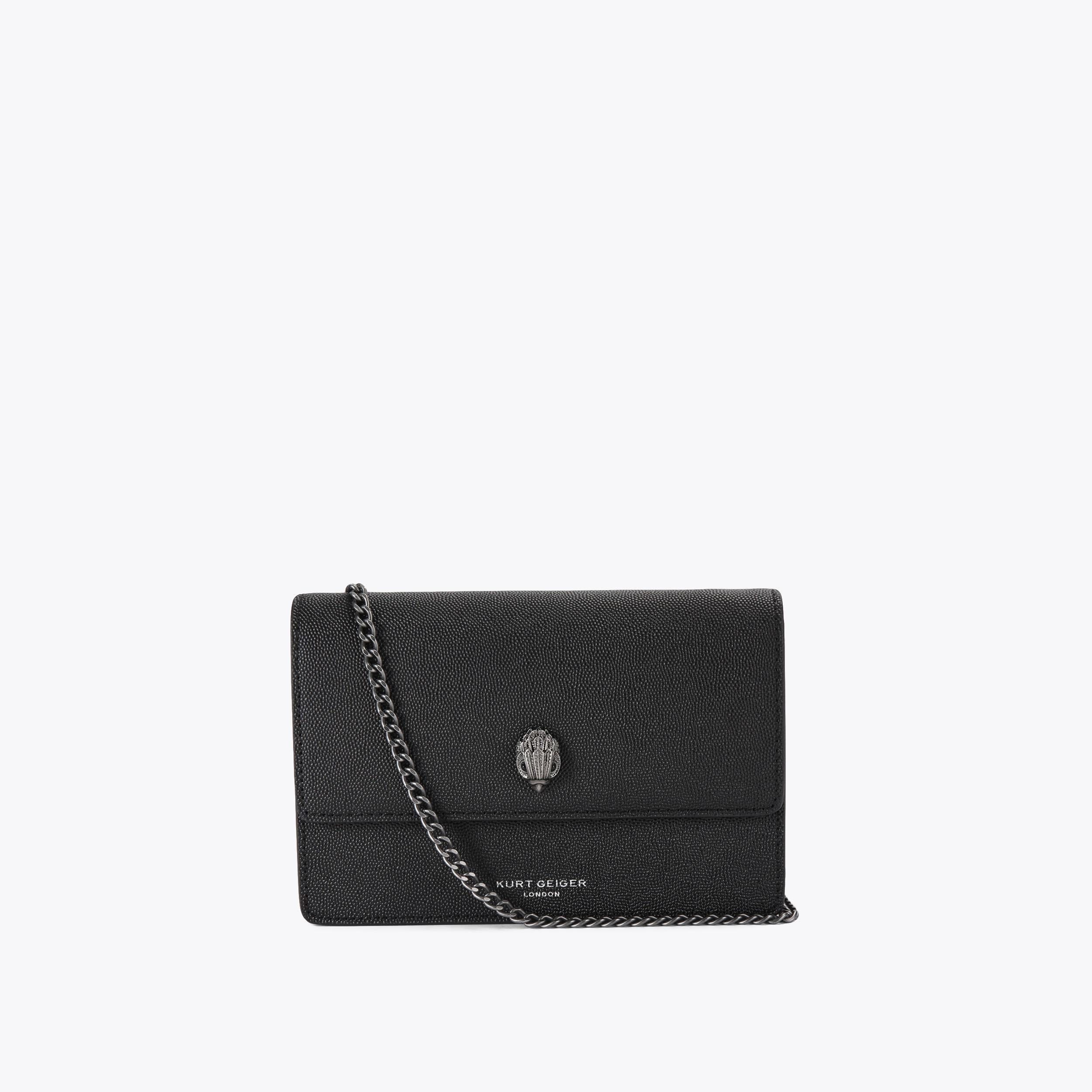 EXTRA MINI SHOREDITCH Black Textured Cross Body Bag by KURT GEIGER LONDON