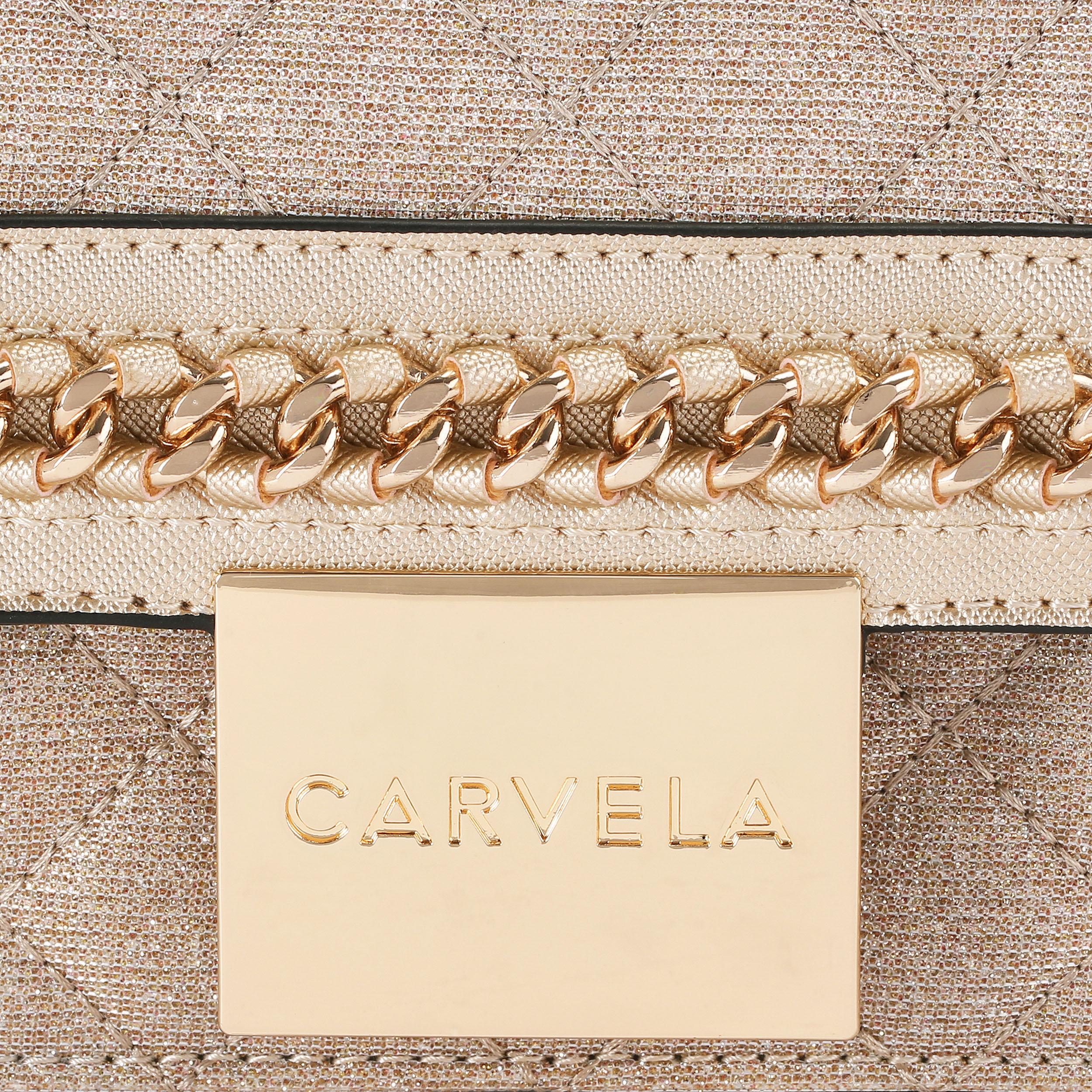 BAILEY QLTD CHN SHLDR BAG Gold Quilted Chain Bag by CARVELA