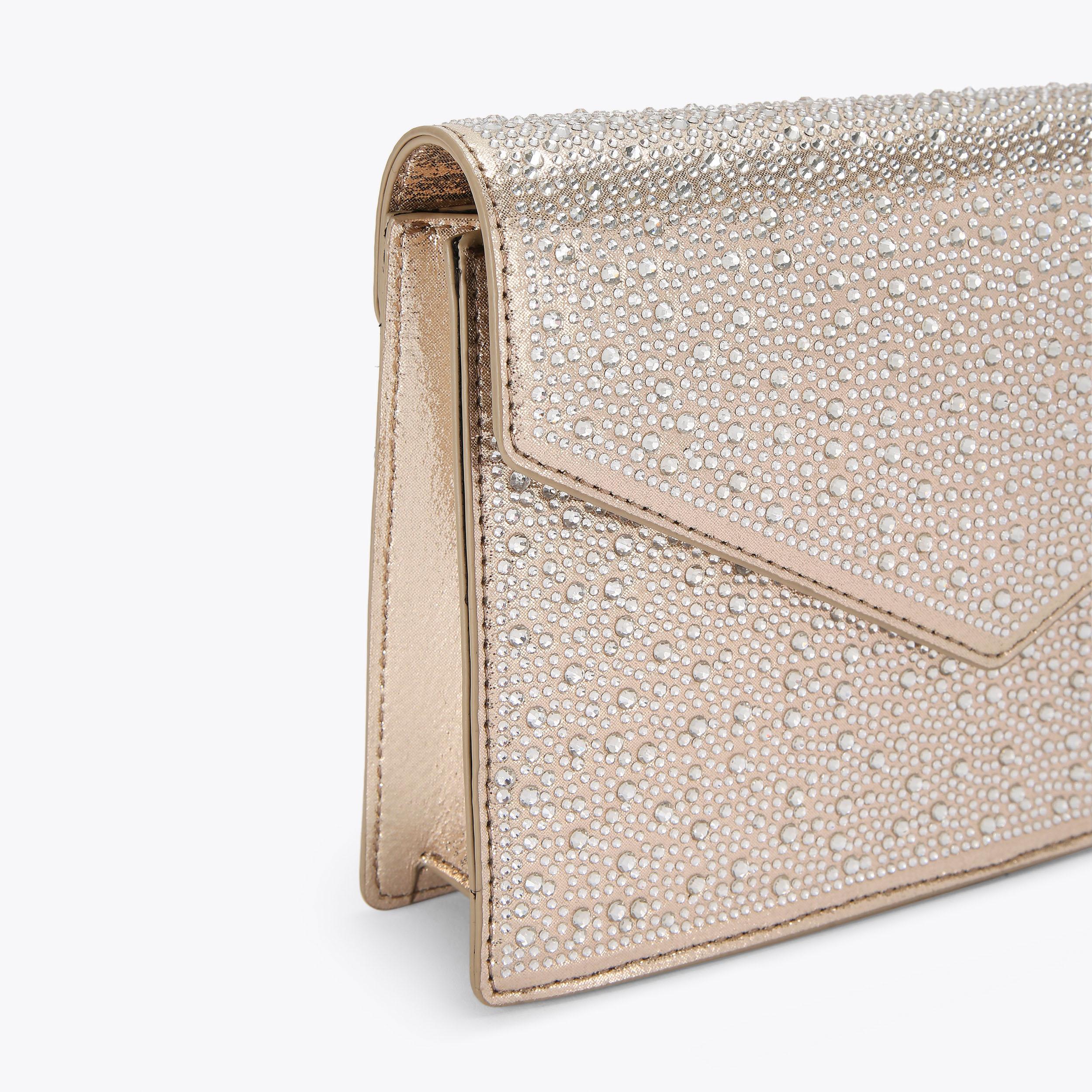 JEWEL CLUTCH BAG Gold Crystal Clutch Bag by CARVELA