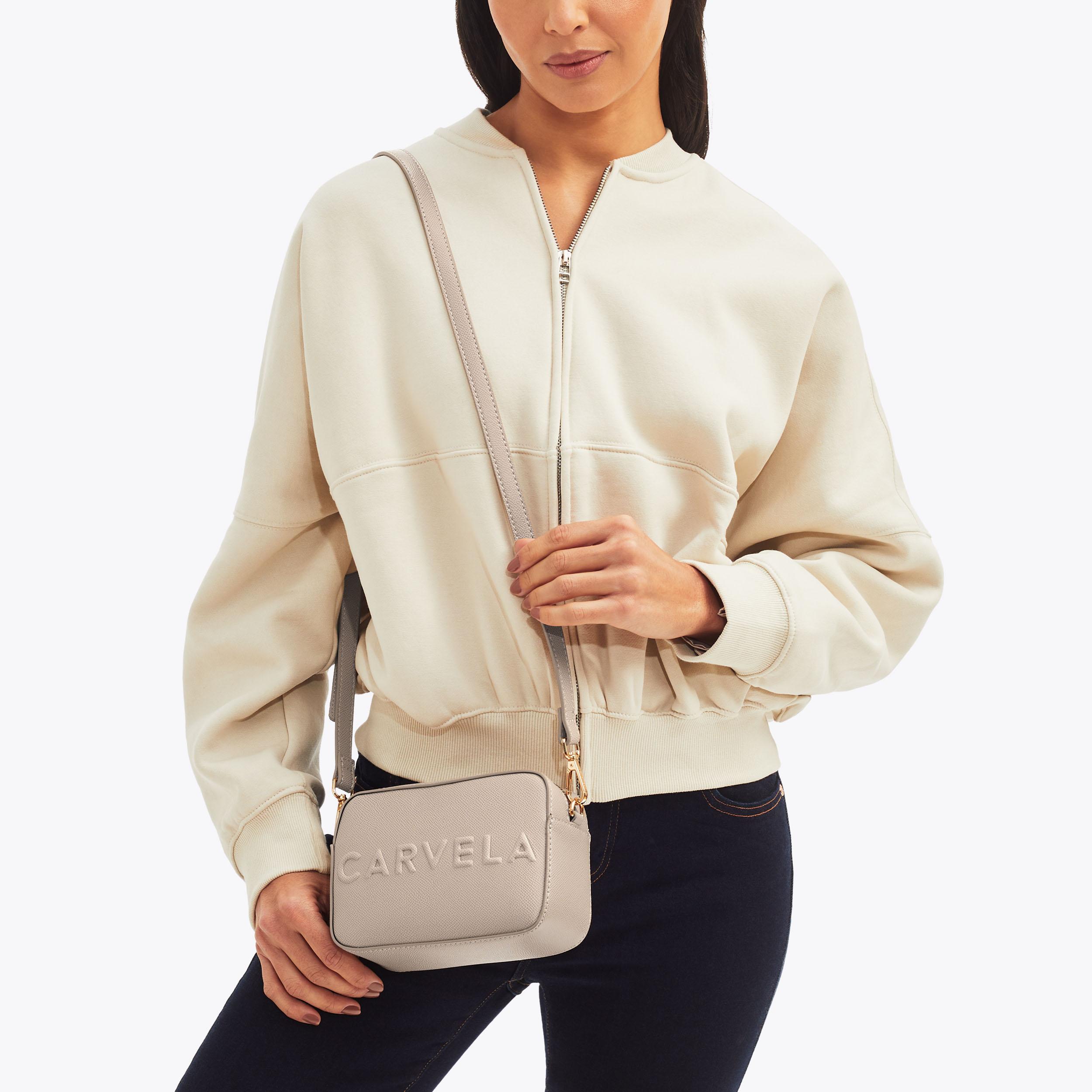 FRAME MINI X BODY Taupe Cross Body Bag by CARVELA