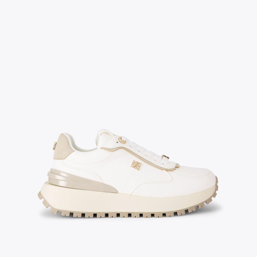 LOUISA White Lace Up Sneaker by KG KURT GEIGER