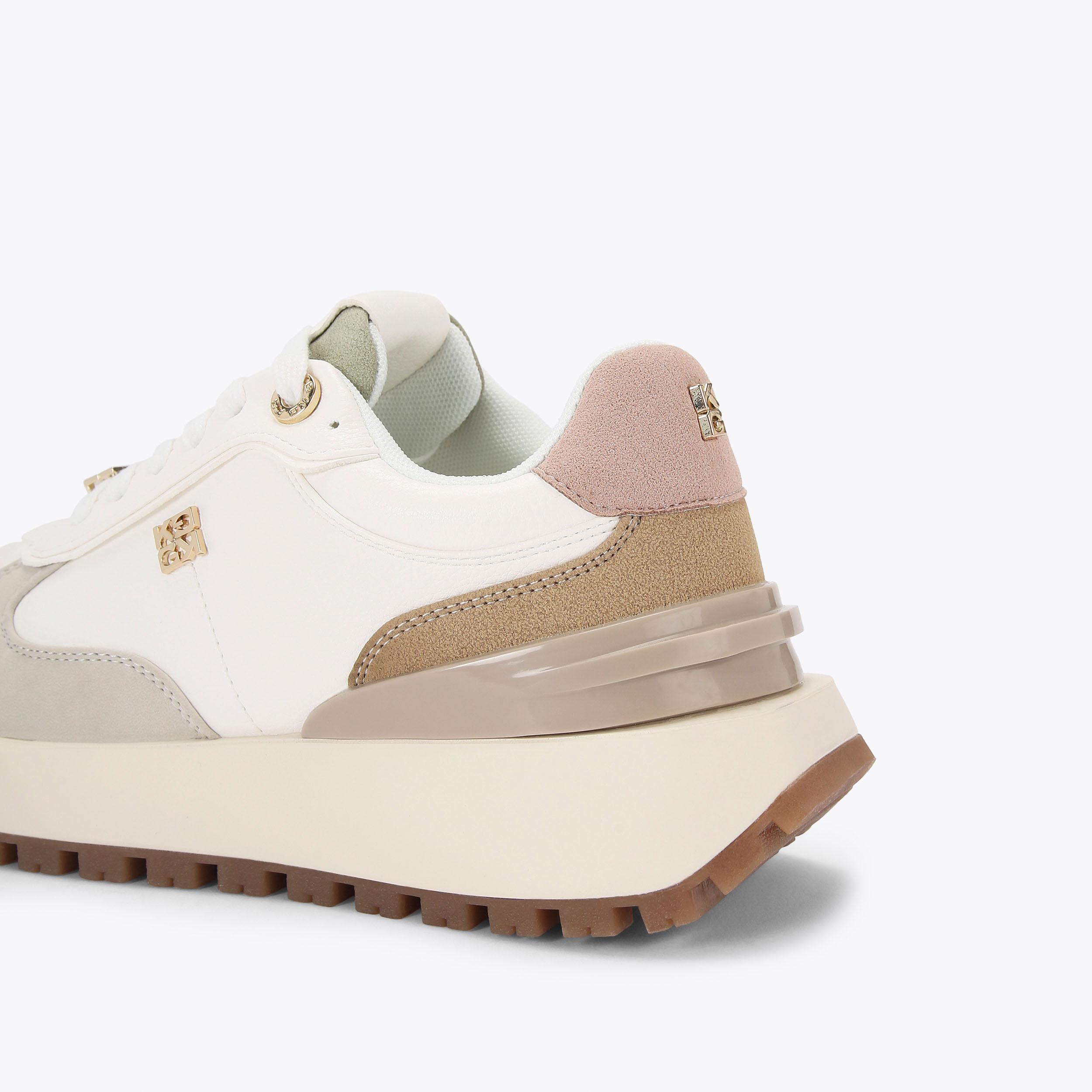 <2024新作> Papier Loulou/White LESLIE LACE UP PEARL White Pearl Sneaker by KG KURT GEIGER