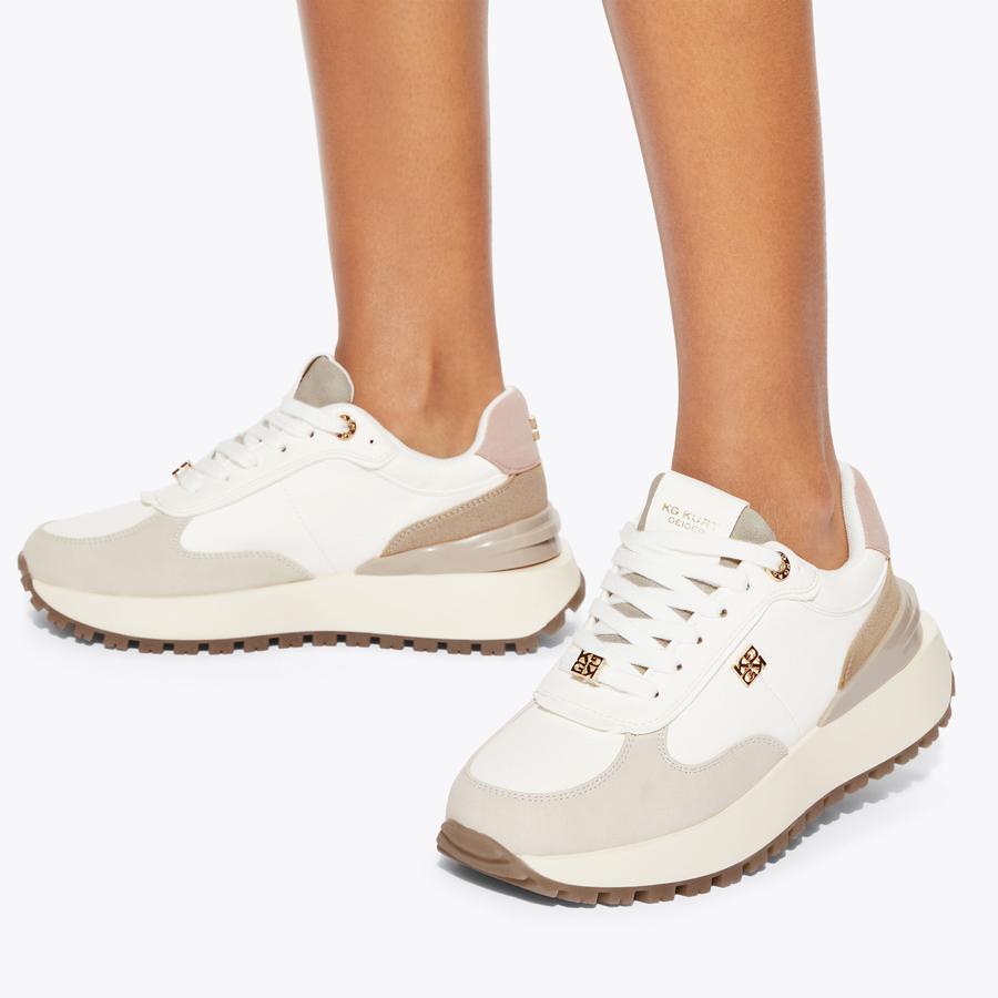 LOUISA White Lace Up Sneaker by KG KURT GEIGER