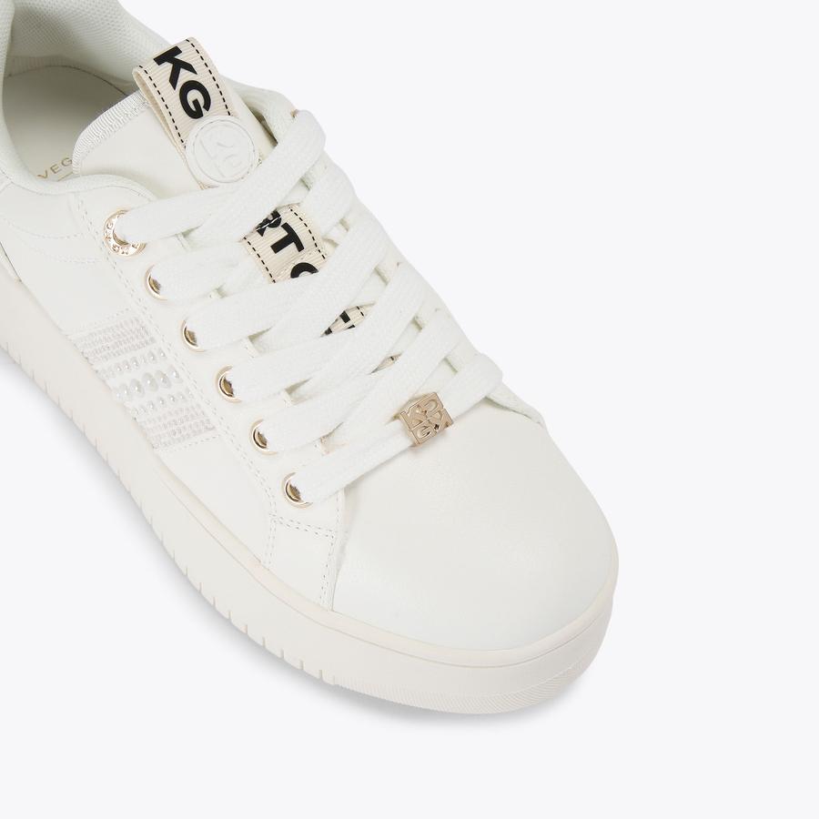 LESLIE LACE UP PEARL White Pearl Sneaker by KG KURT GEIGER