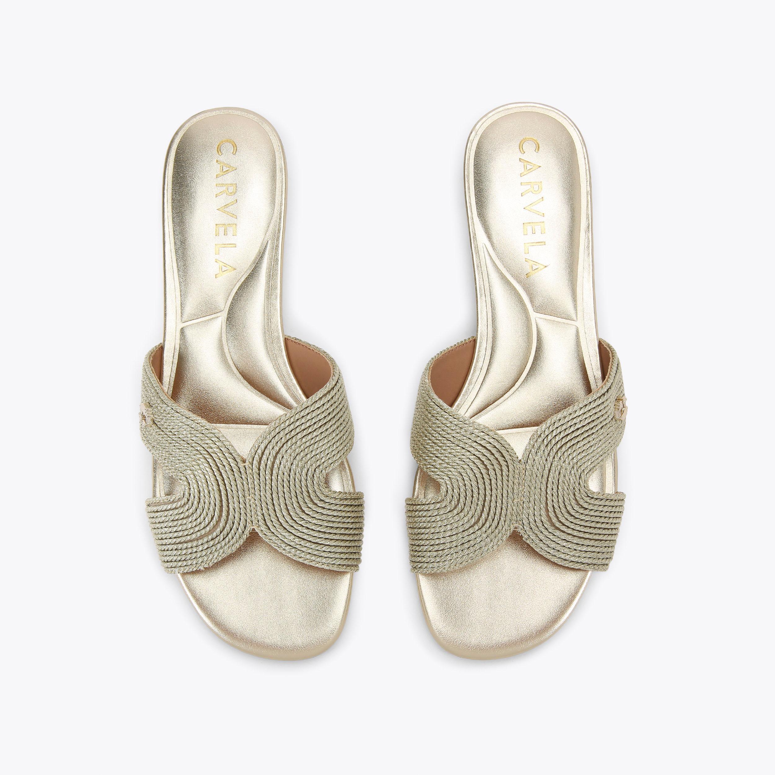 GALA MULE Gold Slip On Sandal by CARVELA