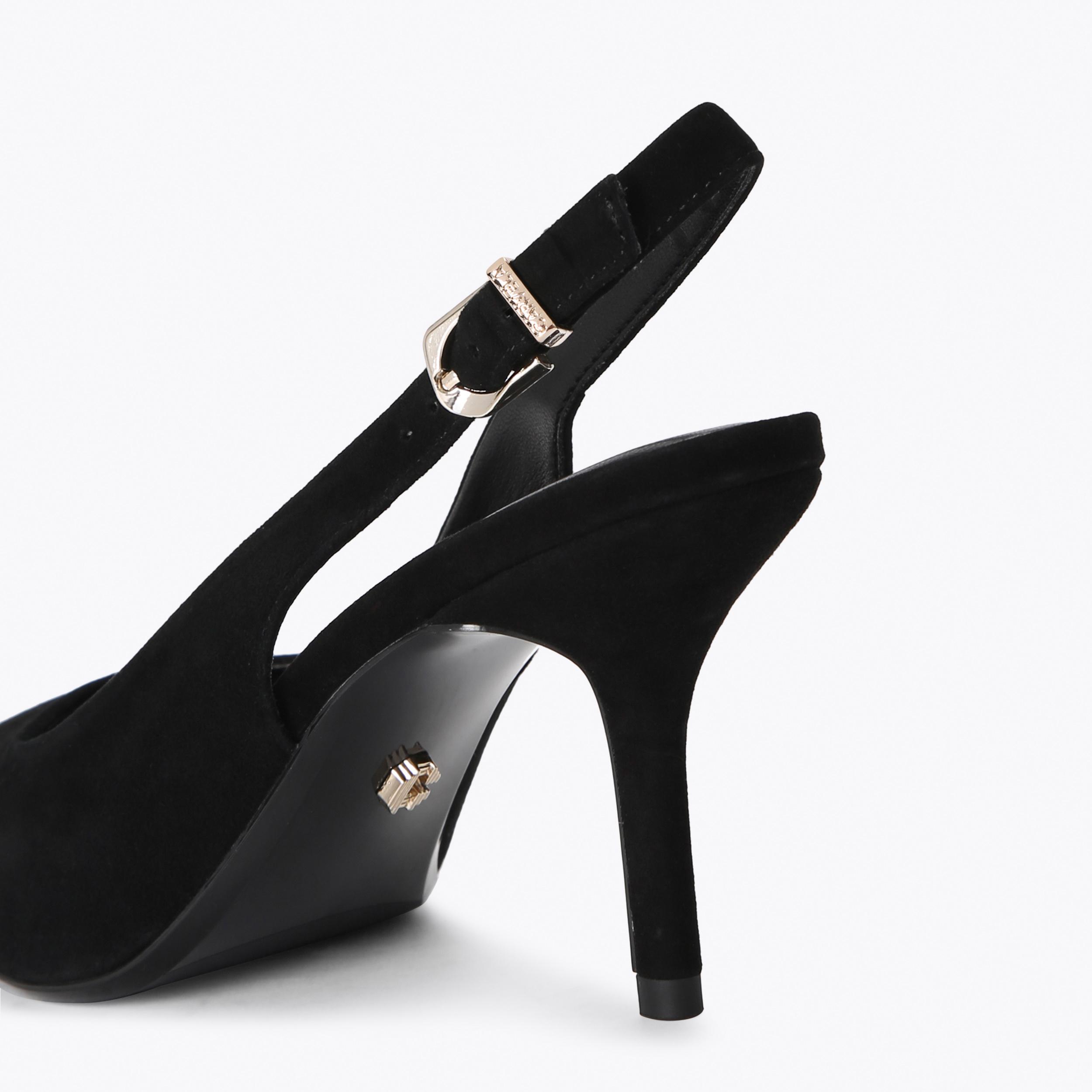 SYMMETRY SLING 90 Black Suede Slingback Heels by CARVELA