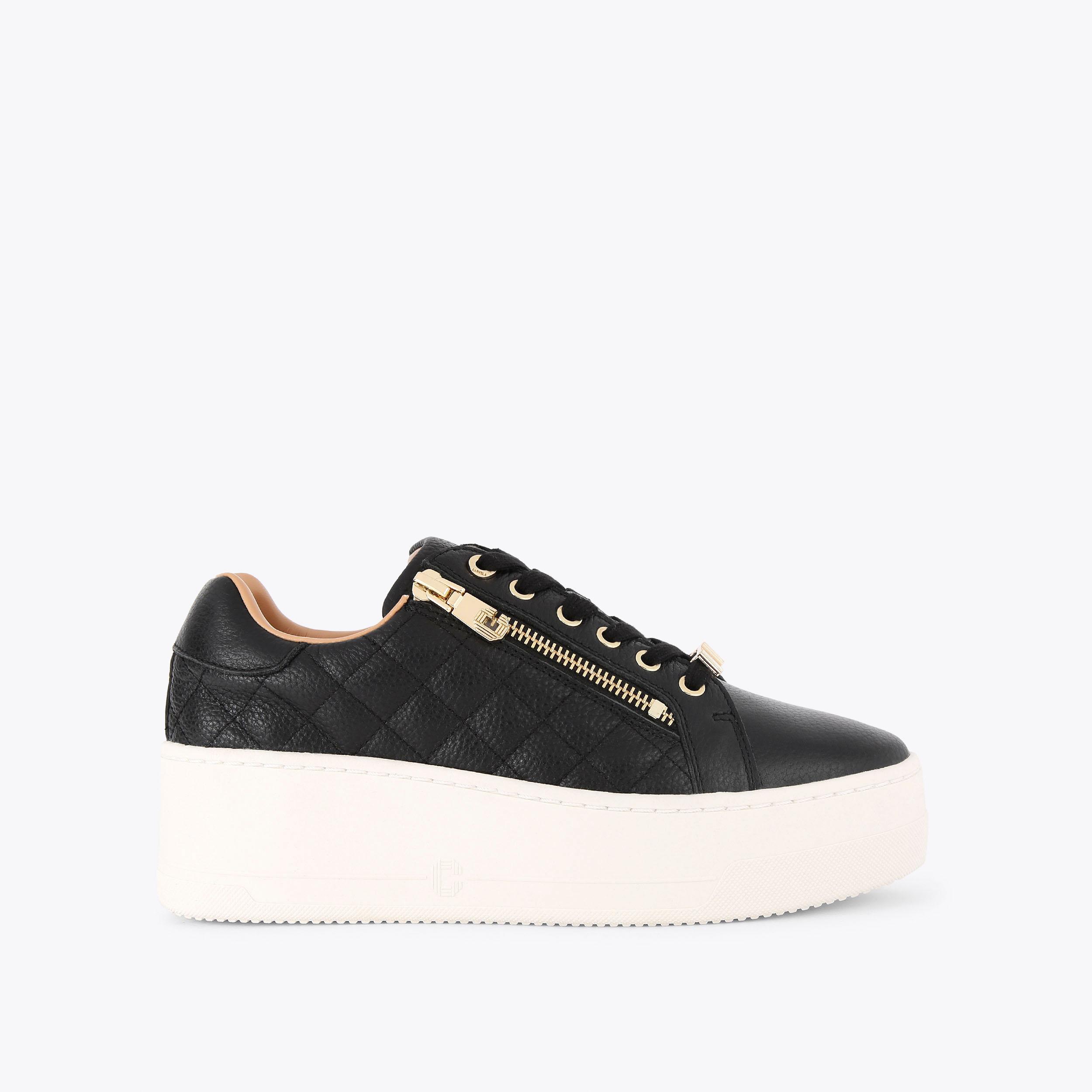 Carvela black cheap and gold trainers