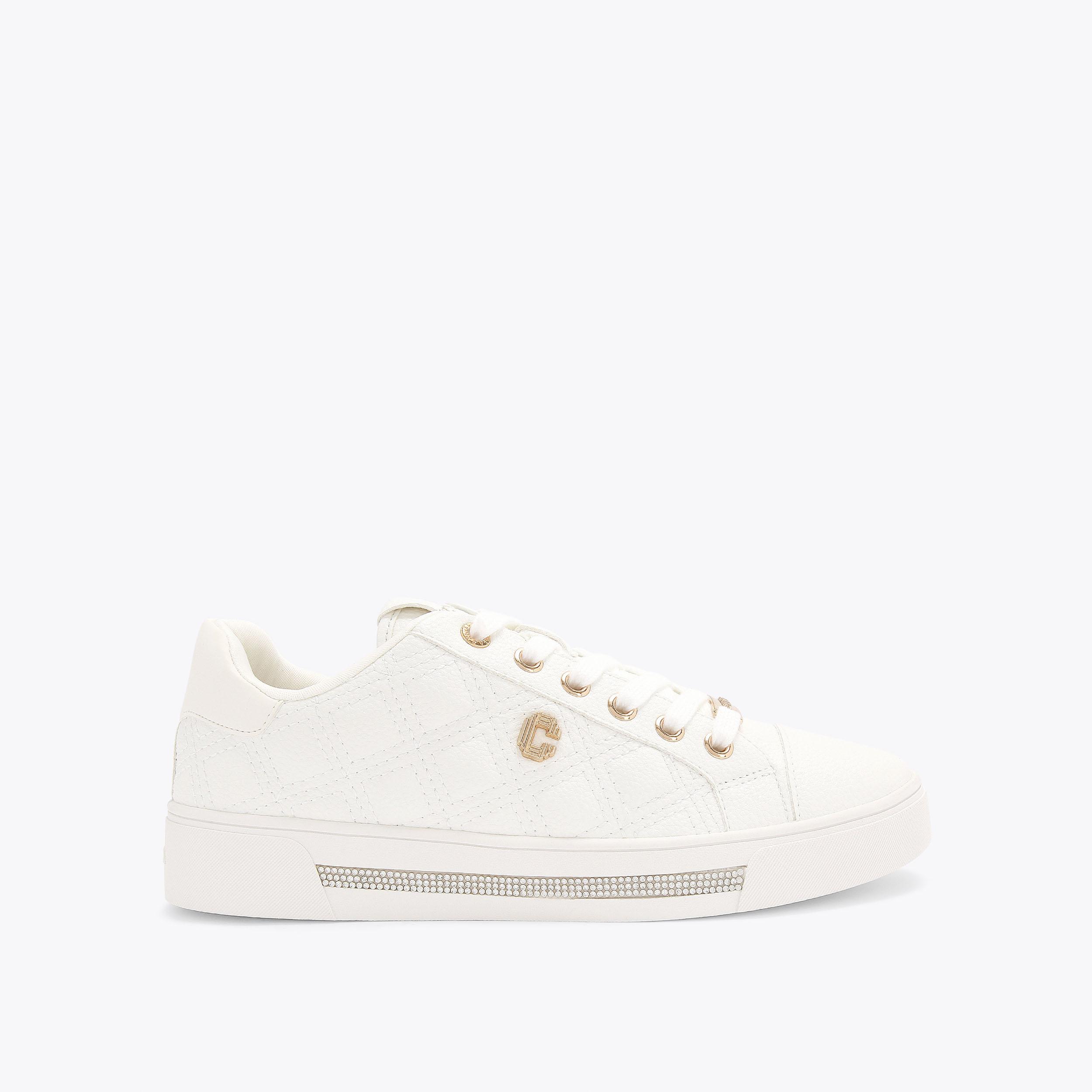 carvela by kurt geiger DIAMOND QUILT White Quilted Trainers by CARVELA