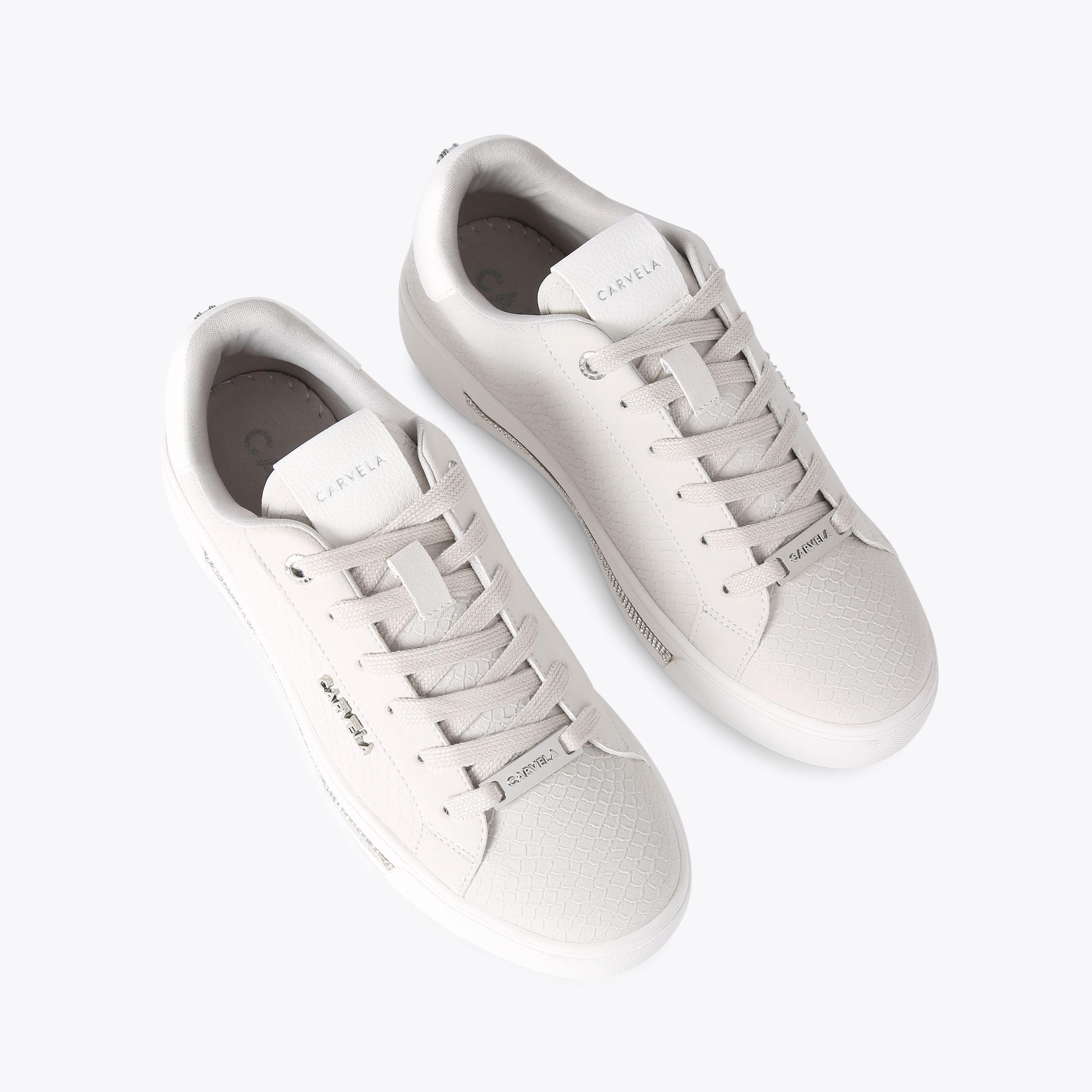 DIAMOND White lace up trainer by CARVELA