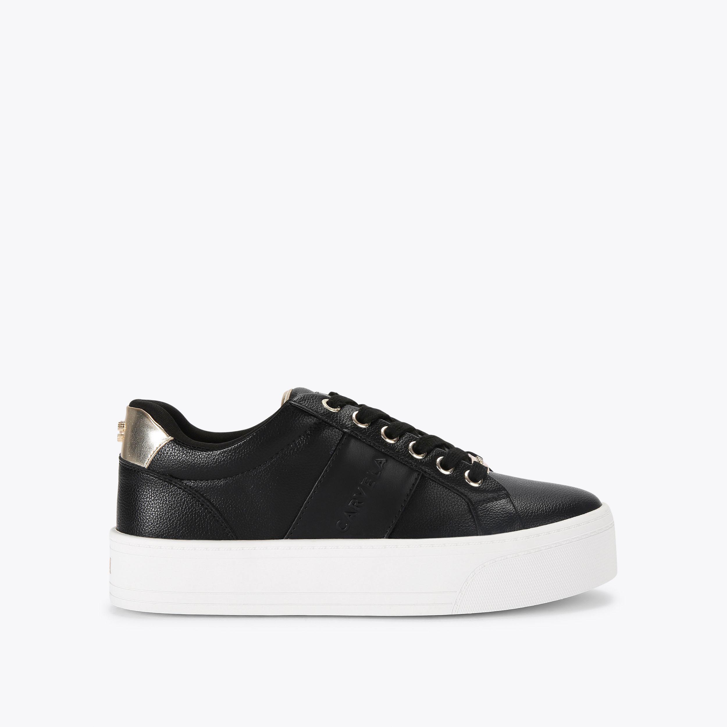 Carvela black store and gold trainers